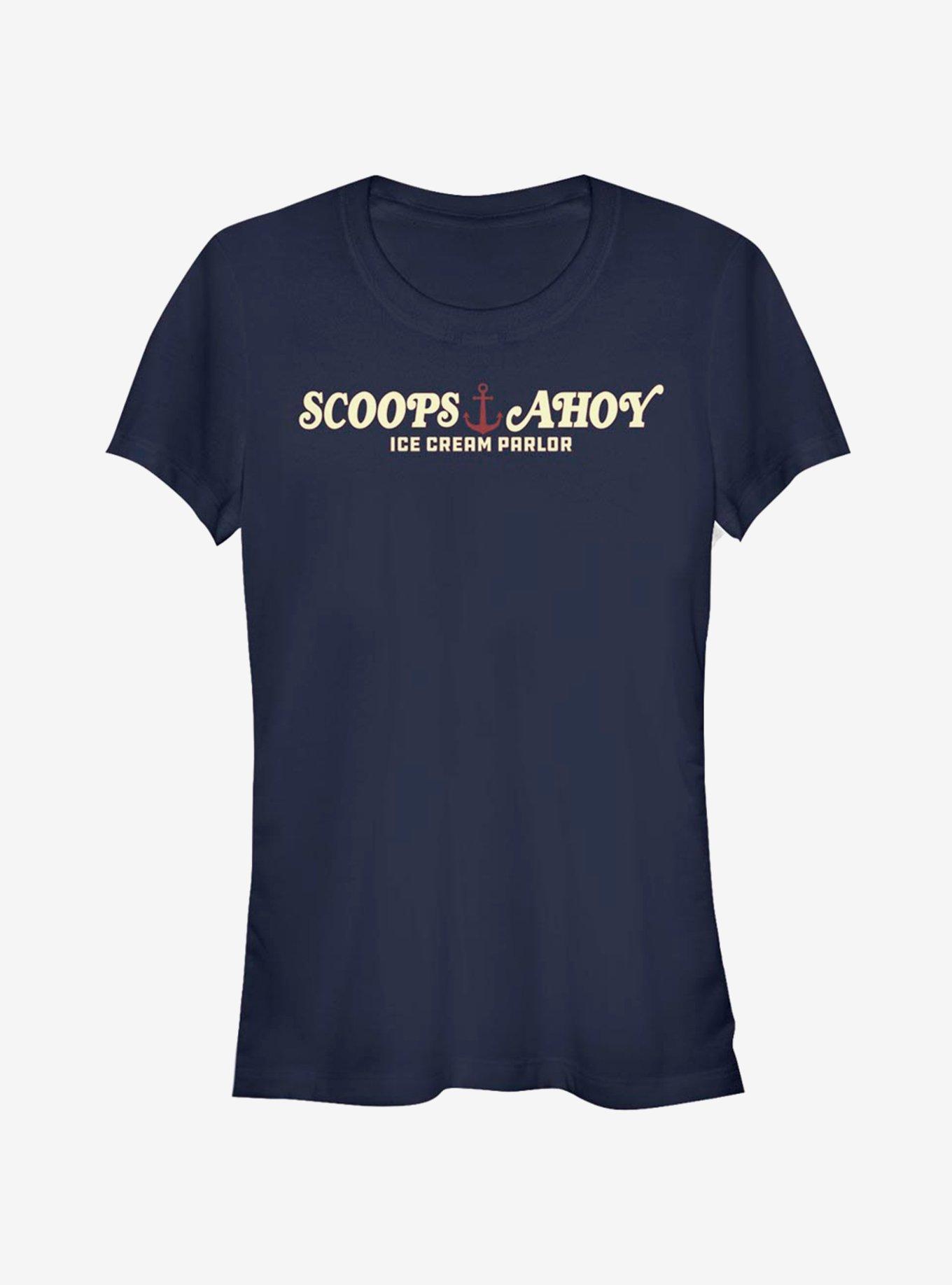 Stranger Things Scoops Ahoy Girls T-Shirt, NAVY, hi-res