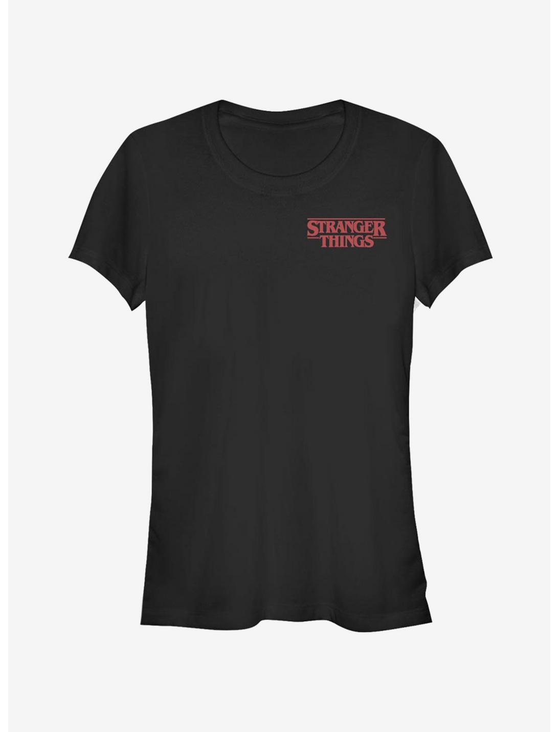 Stranger Things Chest Logo Girls T-Shirt, BLACK, hi-res