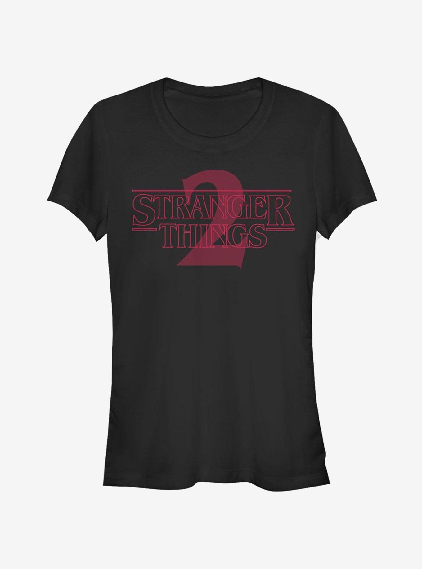 Stranger Things Stranger Two Opacity Logo Girls T-Shirt, BLACK, hi-res