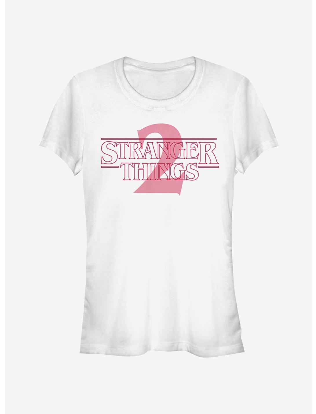 Stranger Things Stranger Two Opacity Logo Girls T-Shirt, WHITE, hi-res