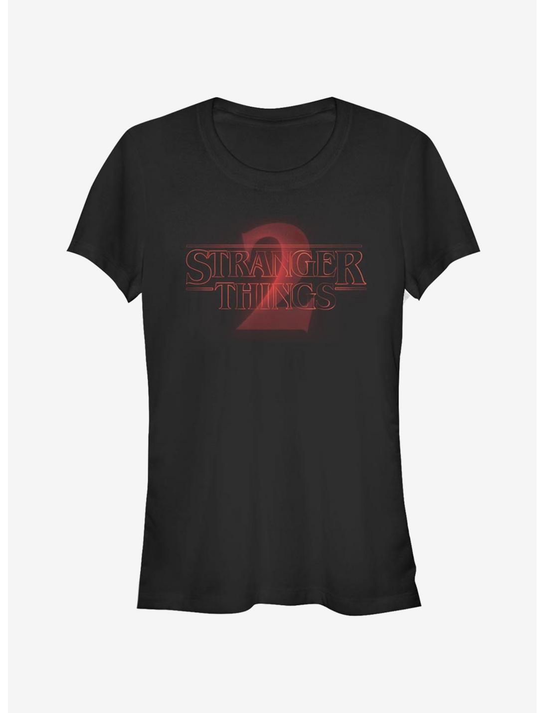 Stranger Things Stranger Two Neon Logo Girls T-Shirt, BLACK, hi-res