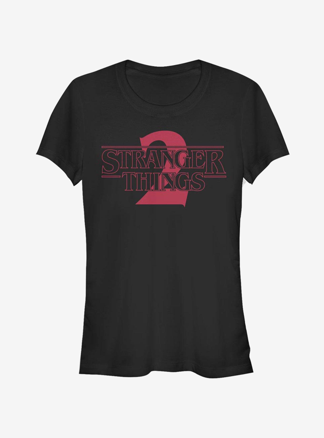 Stranger Things Stranger Two Solid Logo Girls T-Shirt, BLACK, hi-res