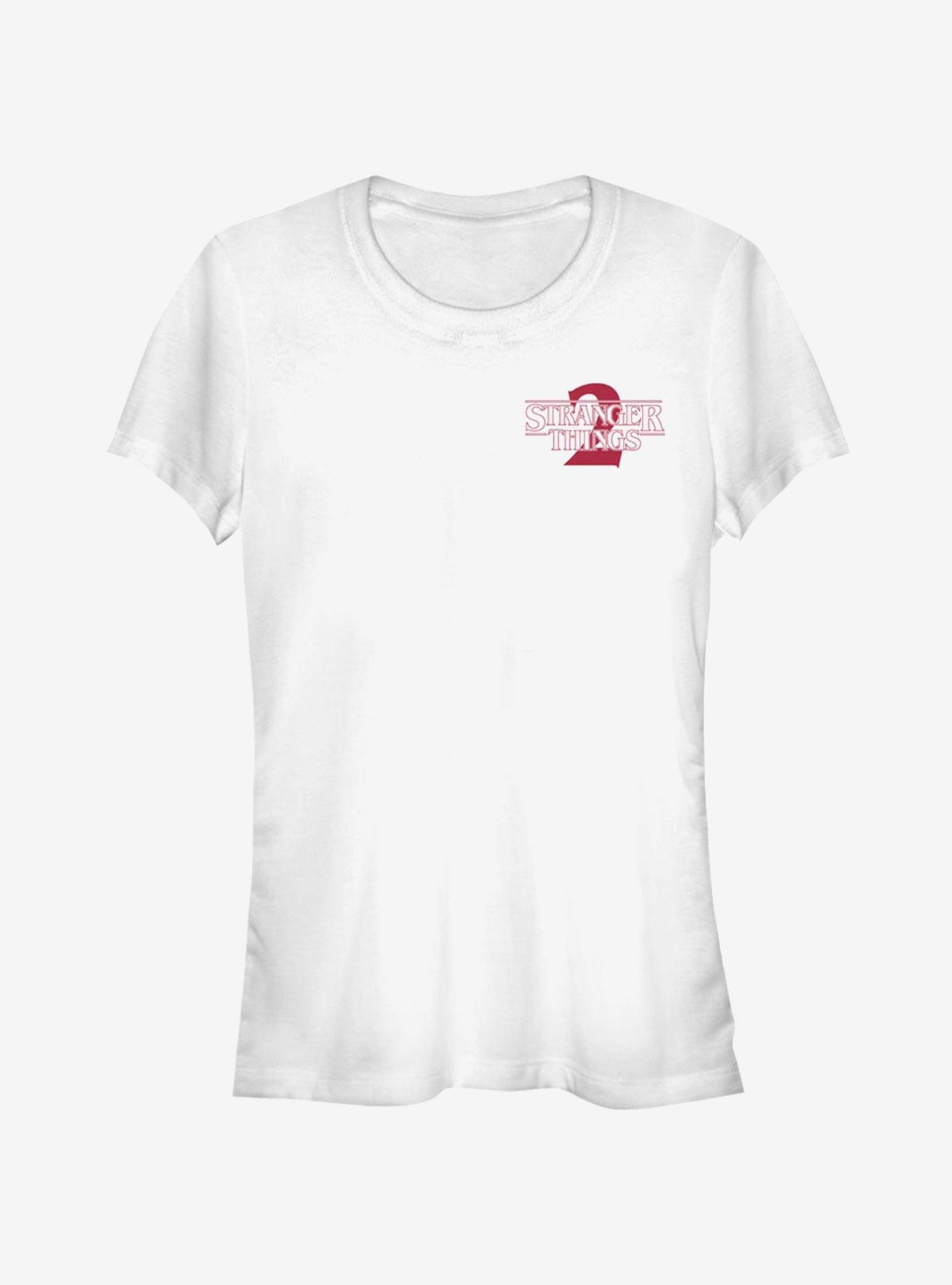 Stranger Things Stranger Two Solid Pocket Girls T-Shirt, WHITE, hi-res