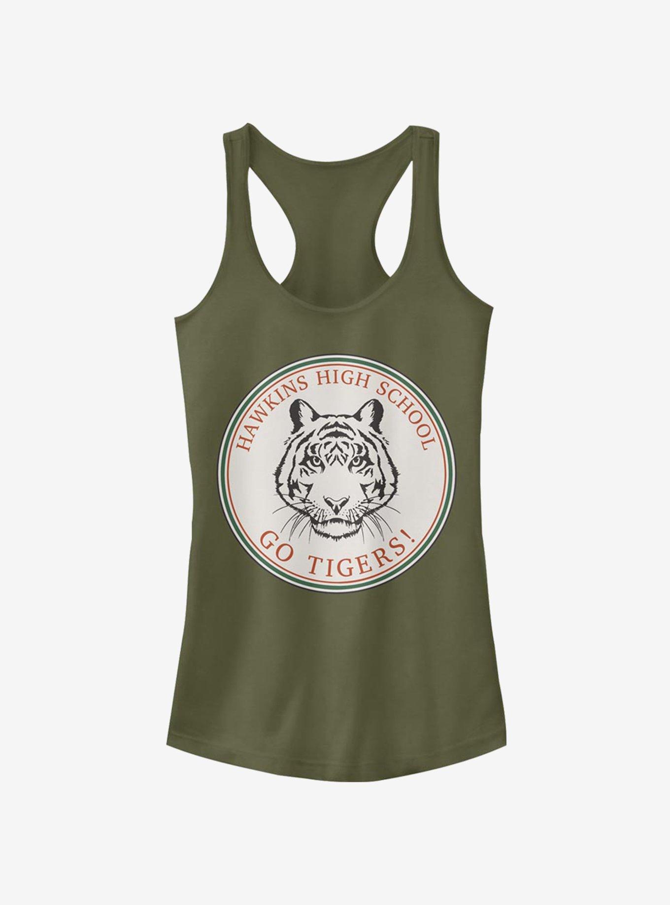 Stranger Things Hawkins Go Tigers Girls Tank, MIL GRN, hi-res