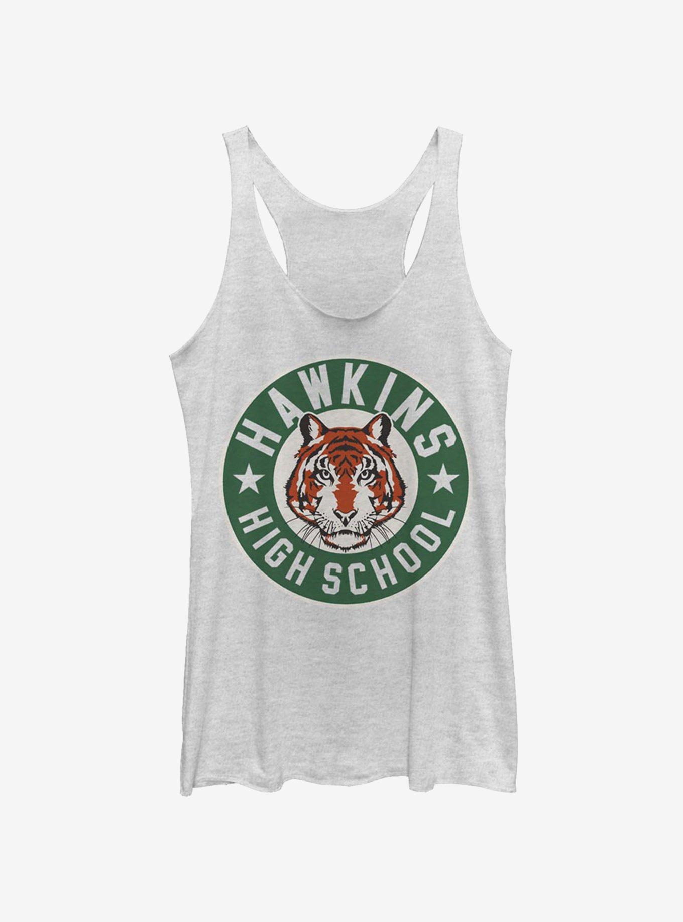 Stranger Things Hawkins High Tiger Emblem Girls Tank, WHITE HTR, hi-res