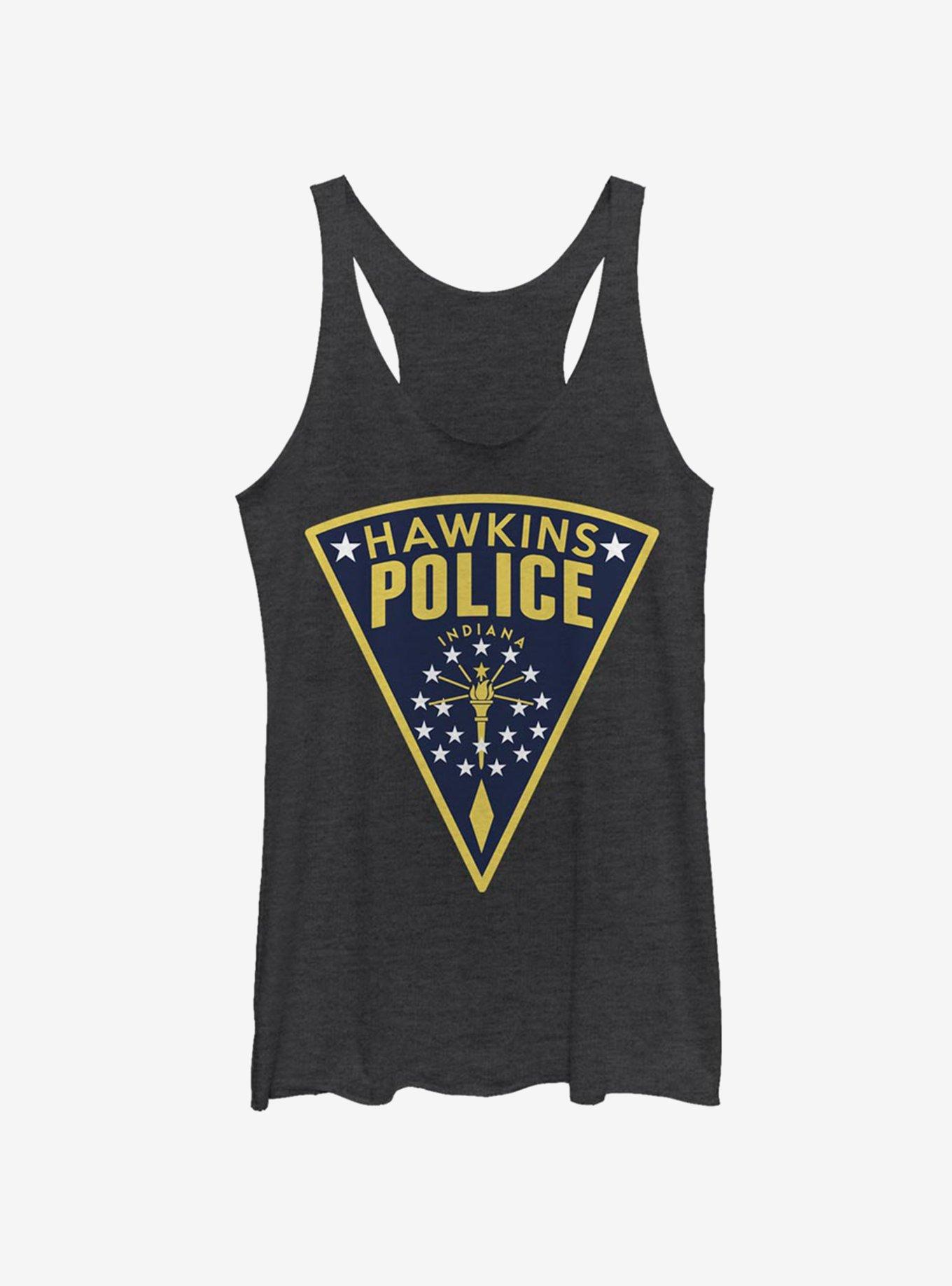 Stranger Things Hawkins Police Seal Girls Tank, BLK HTR, hi-res