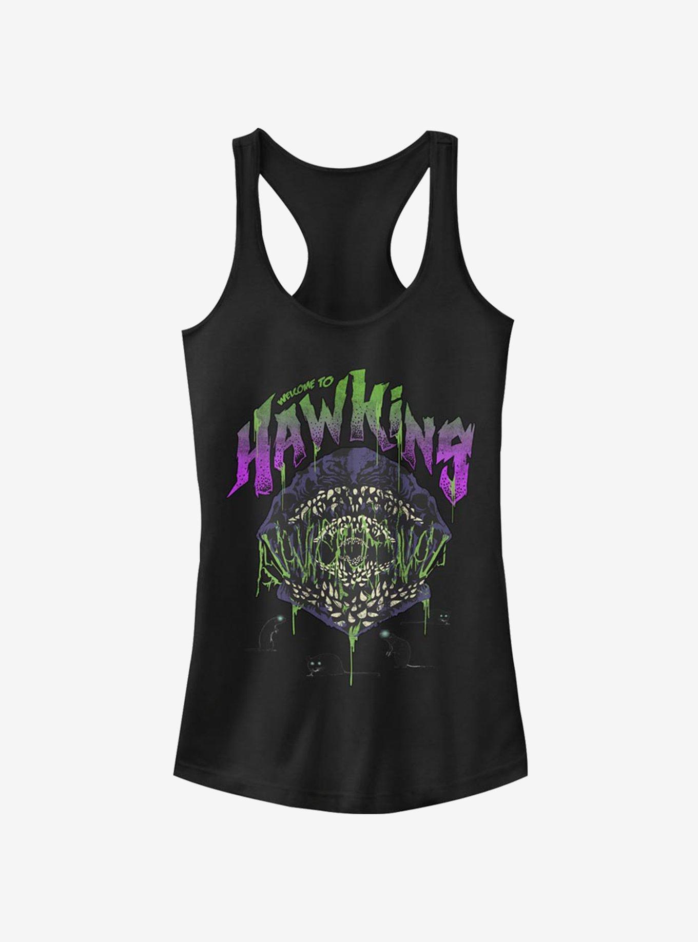 Stranger Things Welcome To Hawkins Girls Tank, BLACK, hi-res