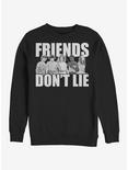 Stranger Things Cast Friends Don't Lie Crew Sweatshirt, BLACK, hi-res