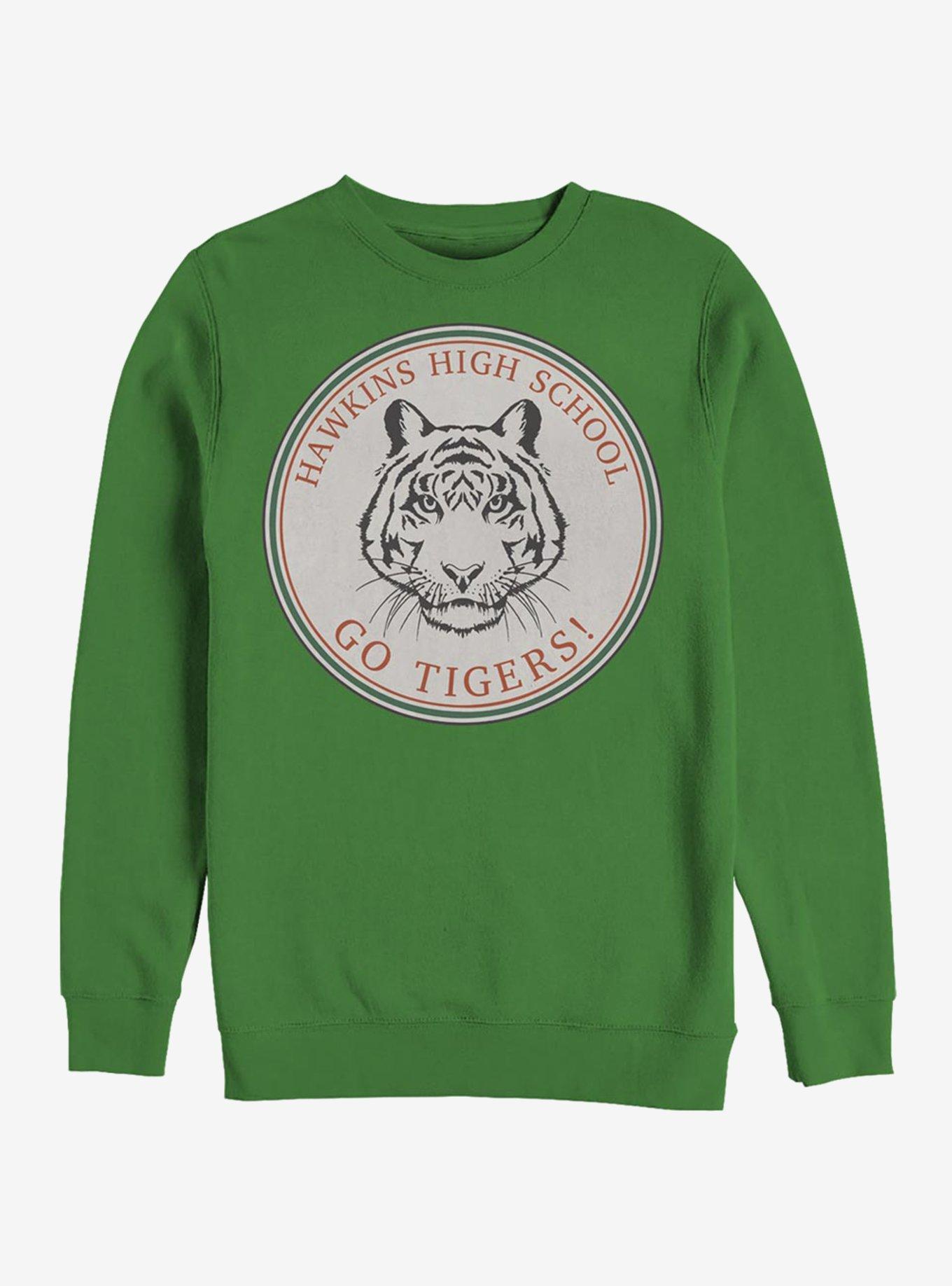 Stranger Things Hawkins Go Tigers Crew Sweatshirt, KELLY, hi-res