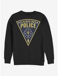 Stranger Things Hawkins Police Seal Crew Sweatshirt, BLACK, hi-res