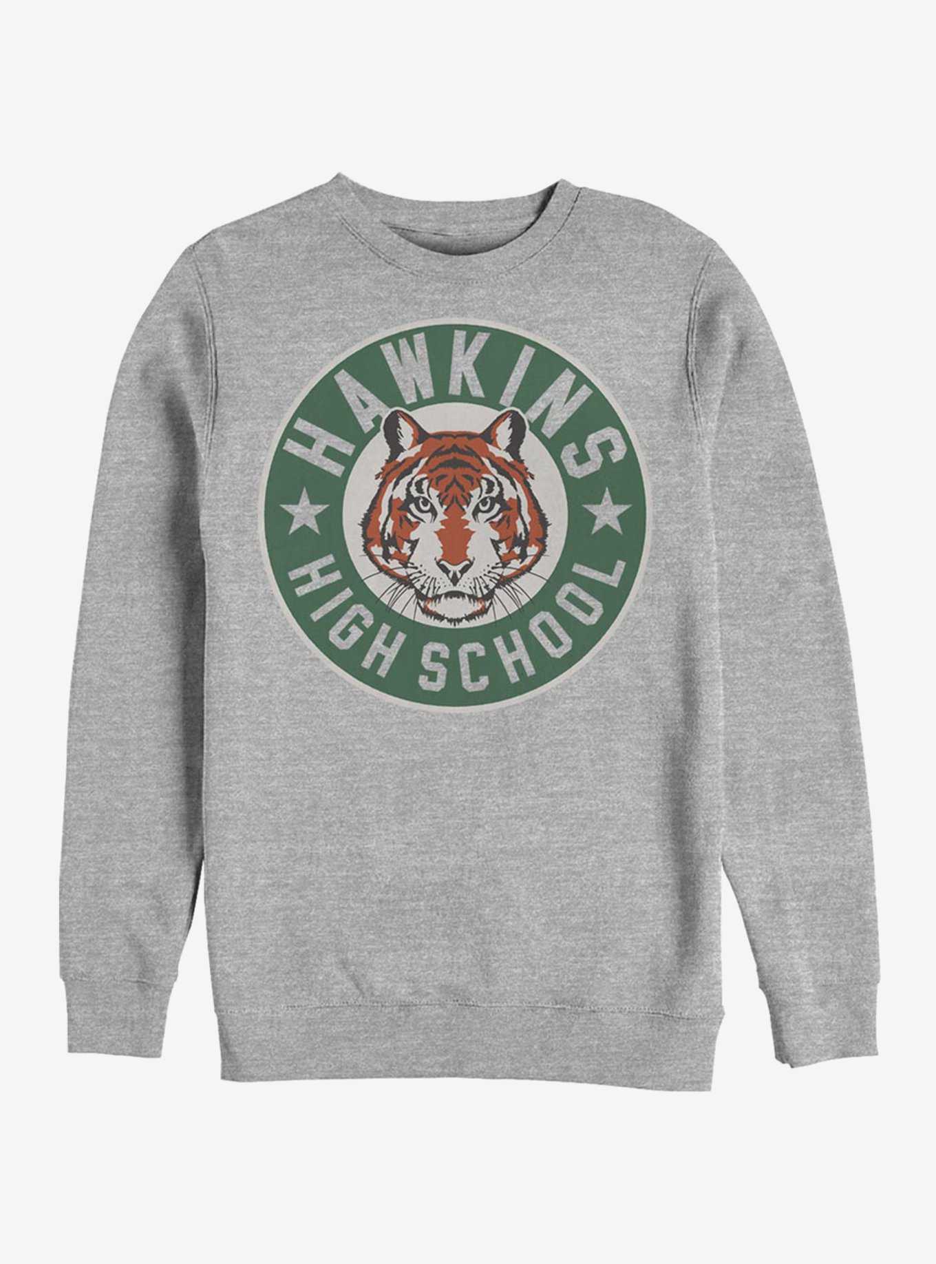 Stranger Things Hawkins High Tiger Emblem Crew Sweatshirt, , hi-res
