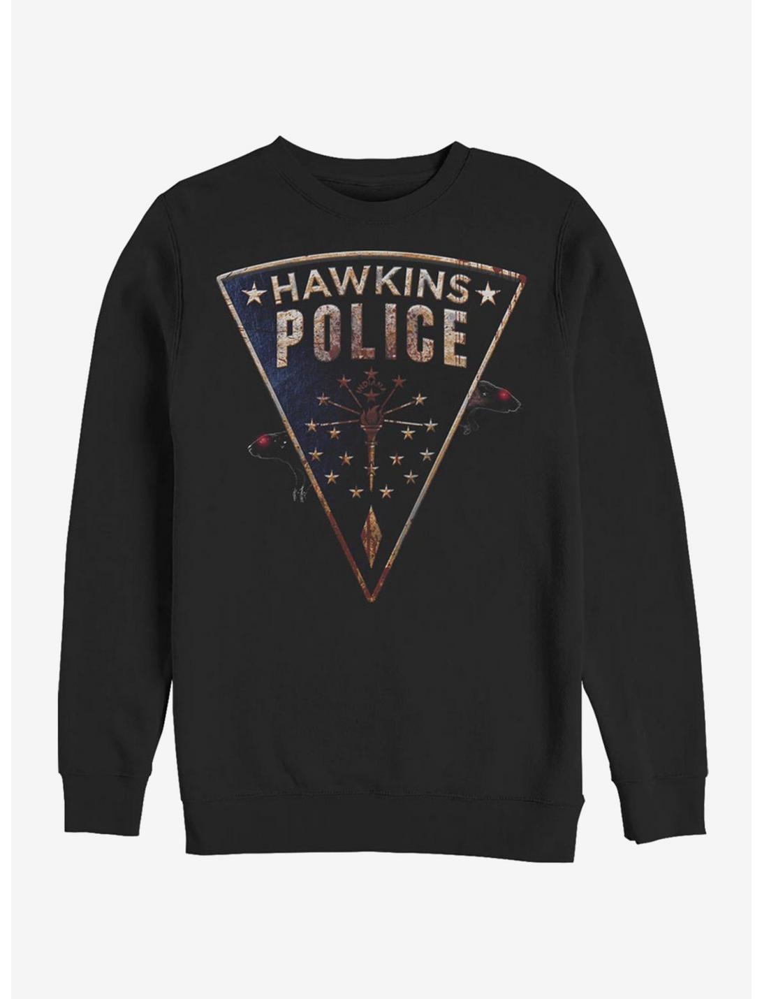Stranger Things Hawkins Police Rats Crew Sweatshirt, BLACK, hi-res