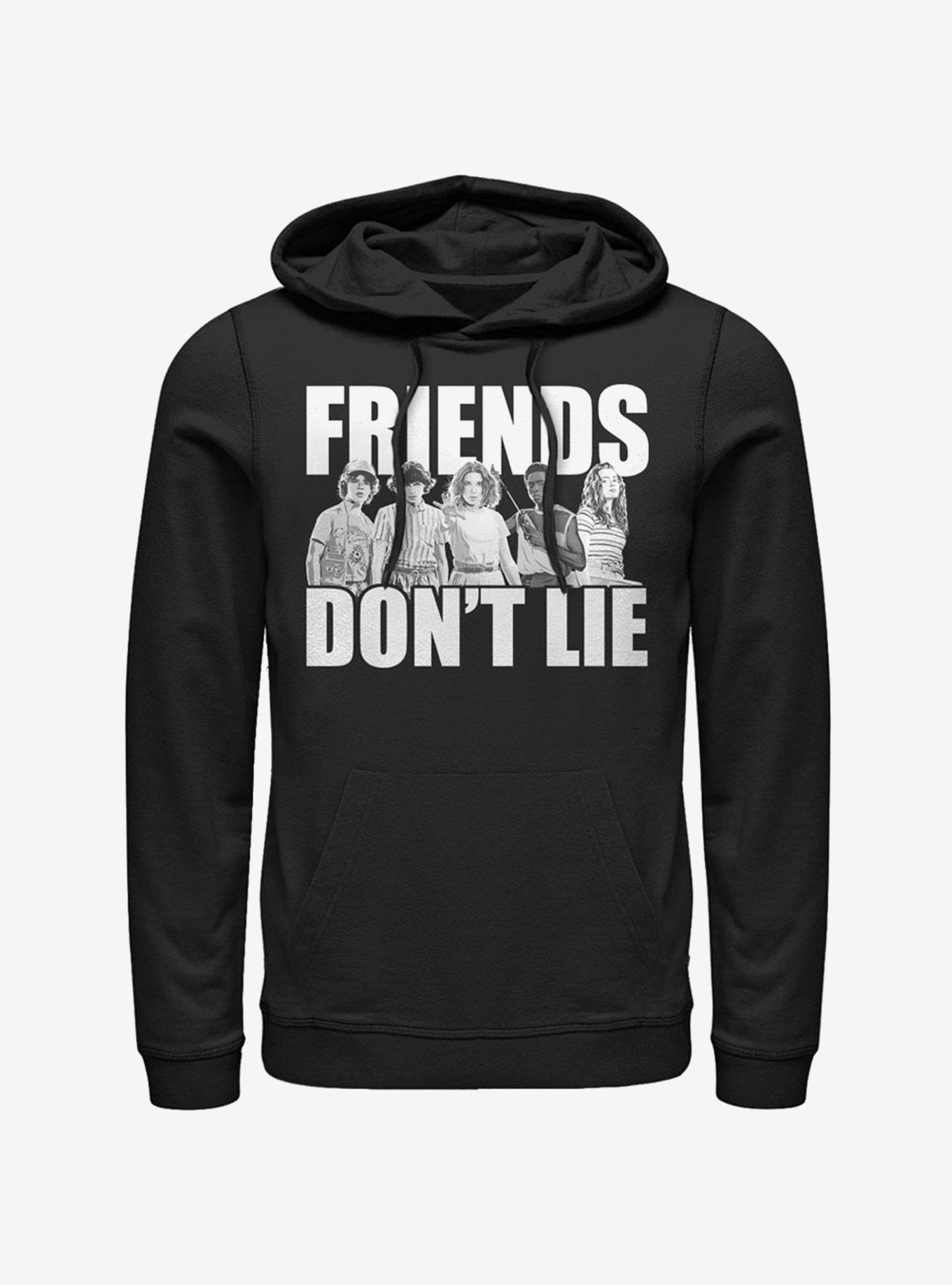 Stranger Things Cast Friends Don't Lie Hoodie, BLACK, hi-res