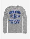 Stranger Things Hawkins A.V. Club Long-Sleeve T-Shirt, ATH HTR, hi-res