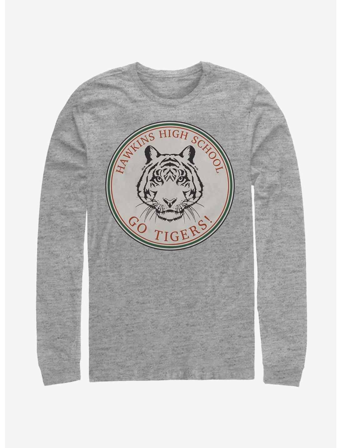 Stranger Things Hawkins Go Tigers Long-Sleeve T-Shirt, ATH HTR, hi-res