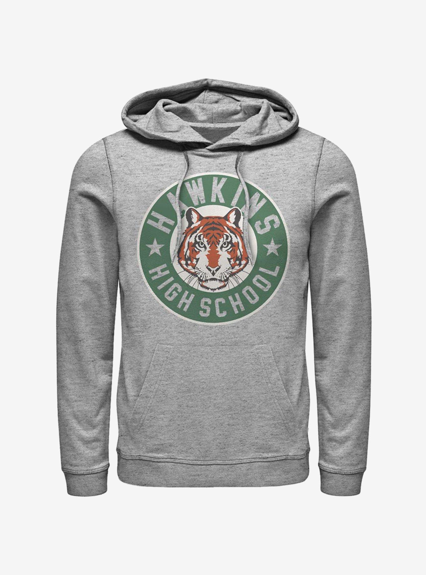 Stranger Things Hawkins High Tiger Emblem Hoodie, ATH HTR, hi-res