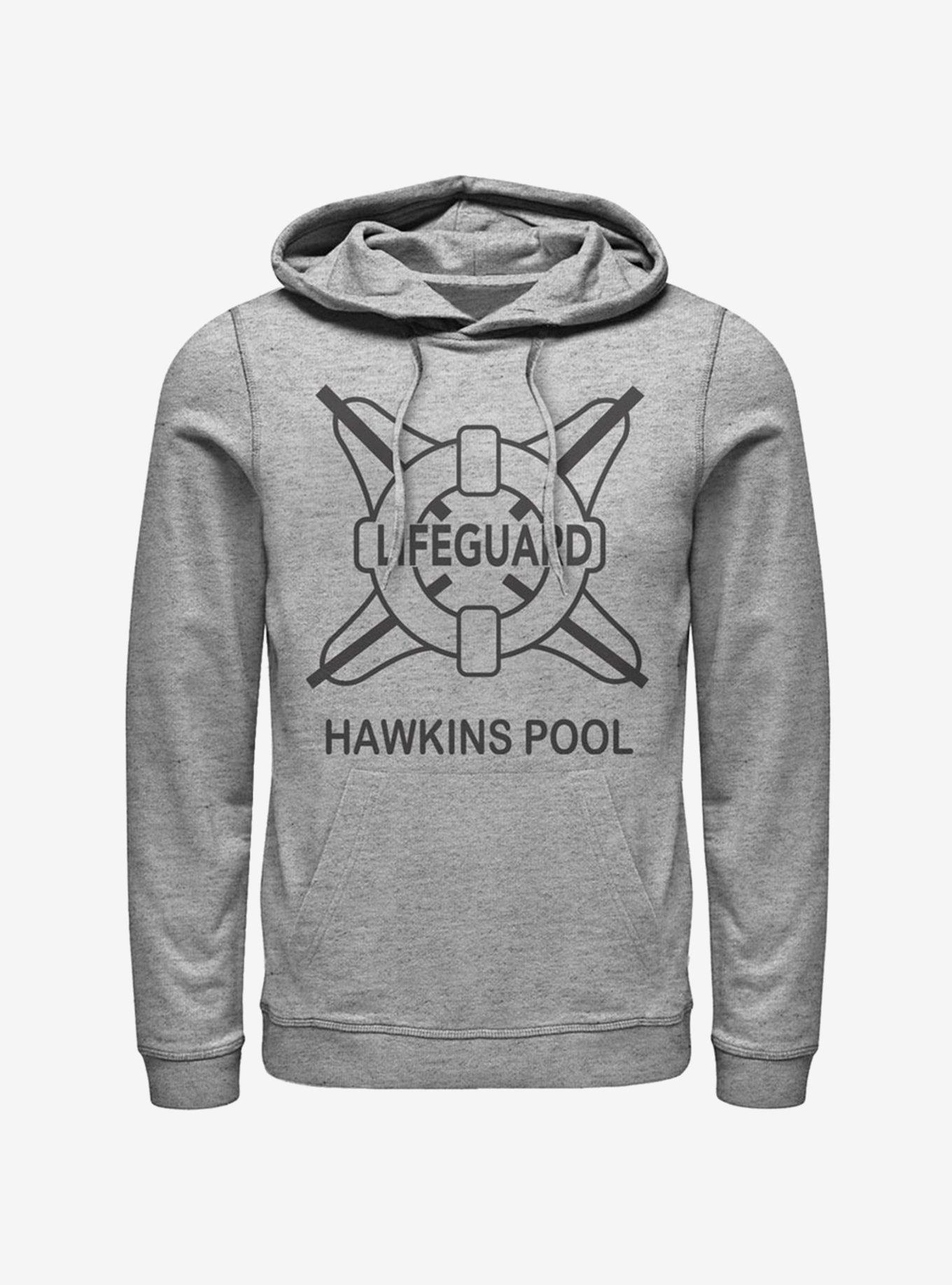 Stranger Things Hawkins Pool Lifeguard Hoodie GREY Hot Topic