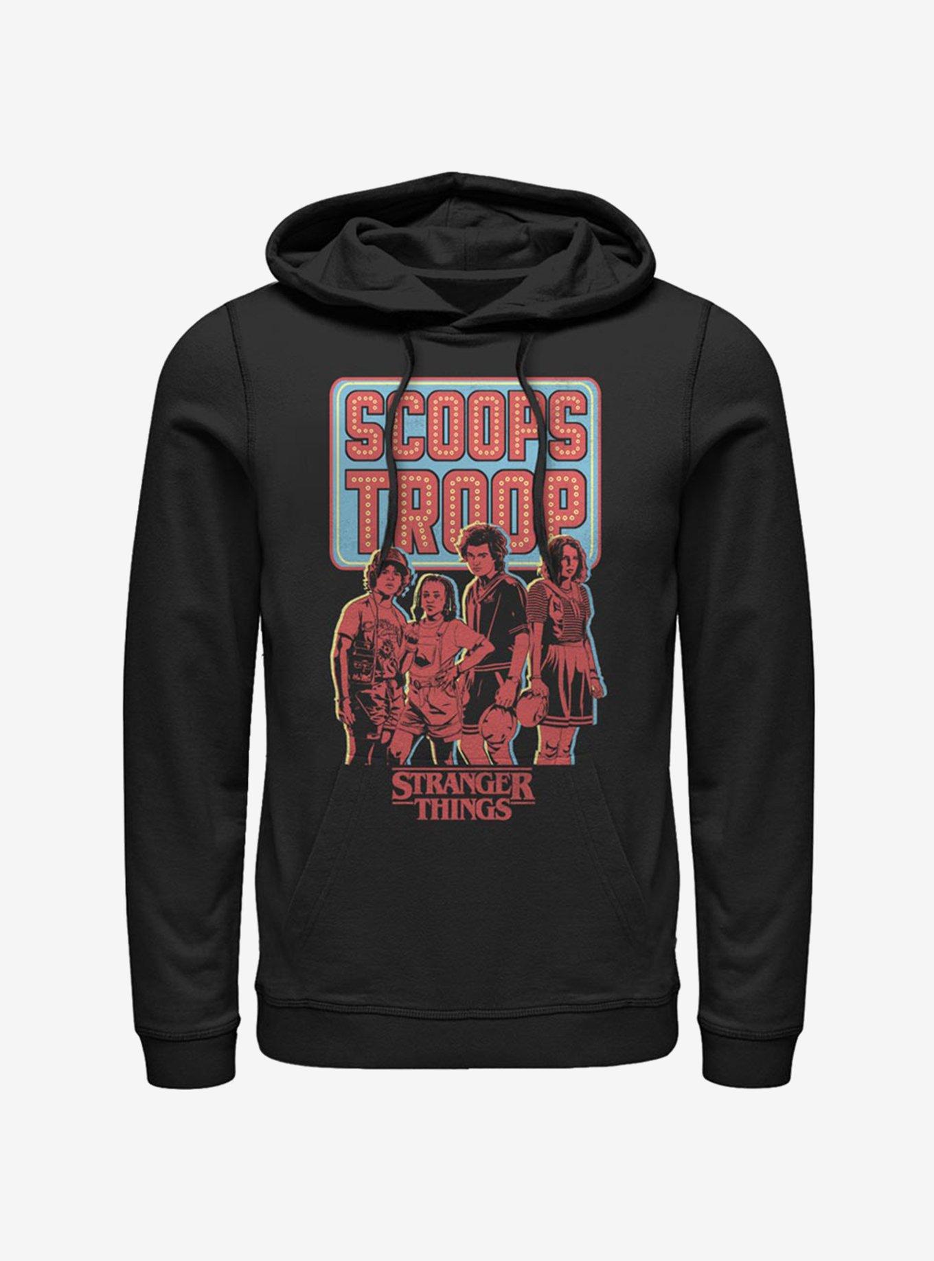 Stranger Things Scoops Troop In Red Hoodie, BLACK, hi-res