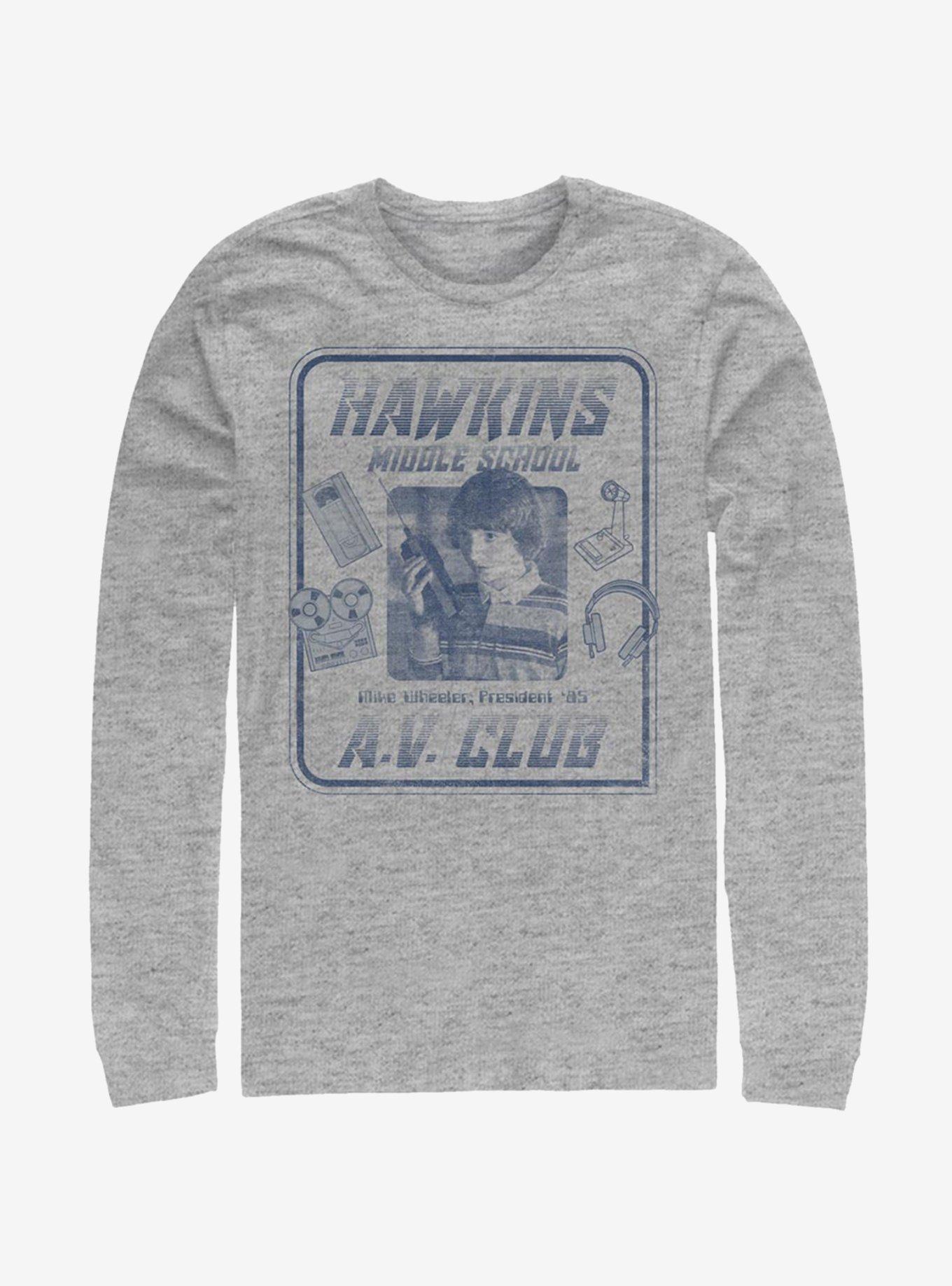Stranger Things Mike Hawkins A.V. President Long-Sleeve T-Shirt, , hi-res