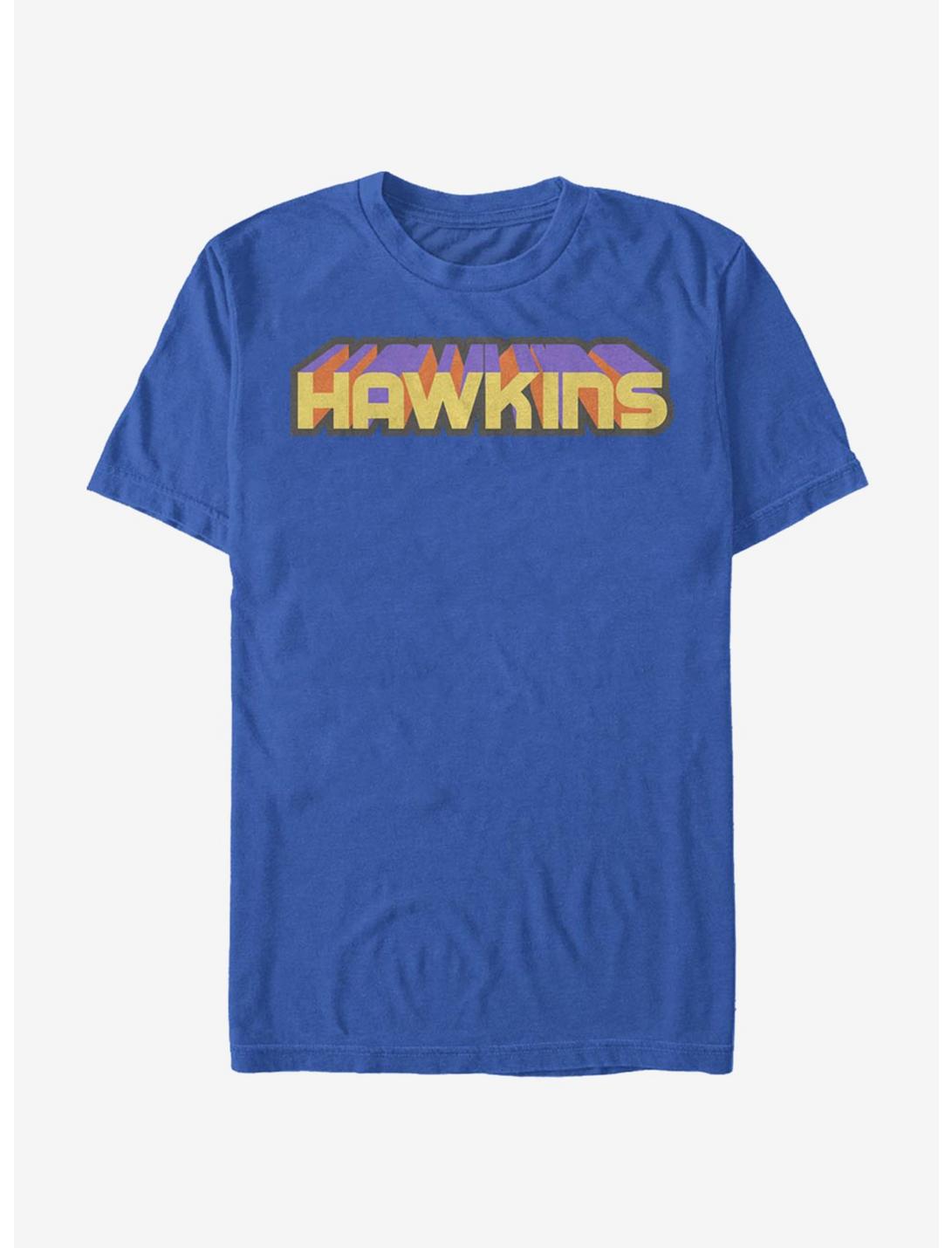 Stranger Things Hawkins 3D Text T-Shirt, ROYAL, hi-res