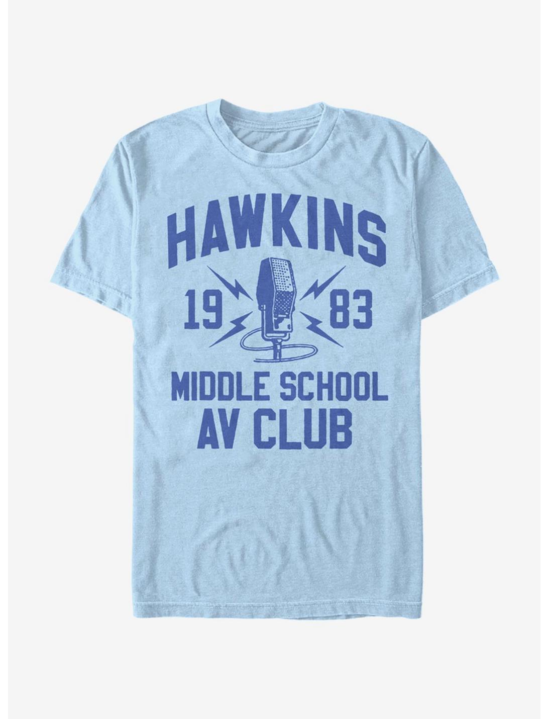 Stranger Things Hawkins A.V Club T-Shirt, LT BLUE, hi-res