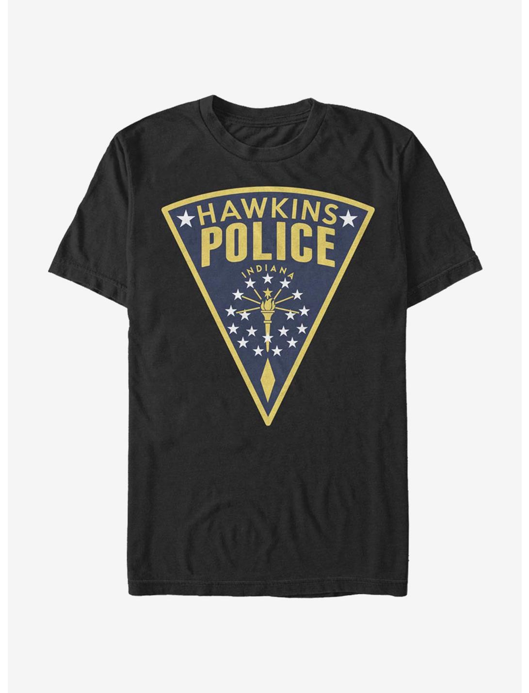 Stranger Things Hawkins Police Seal T-Shirt, BLACK, hi-res