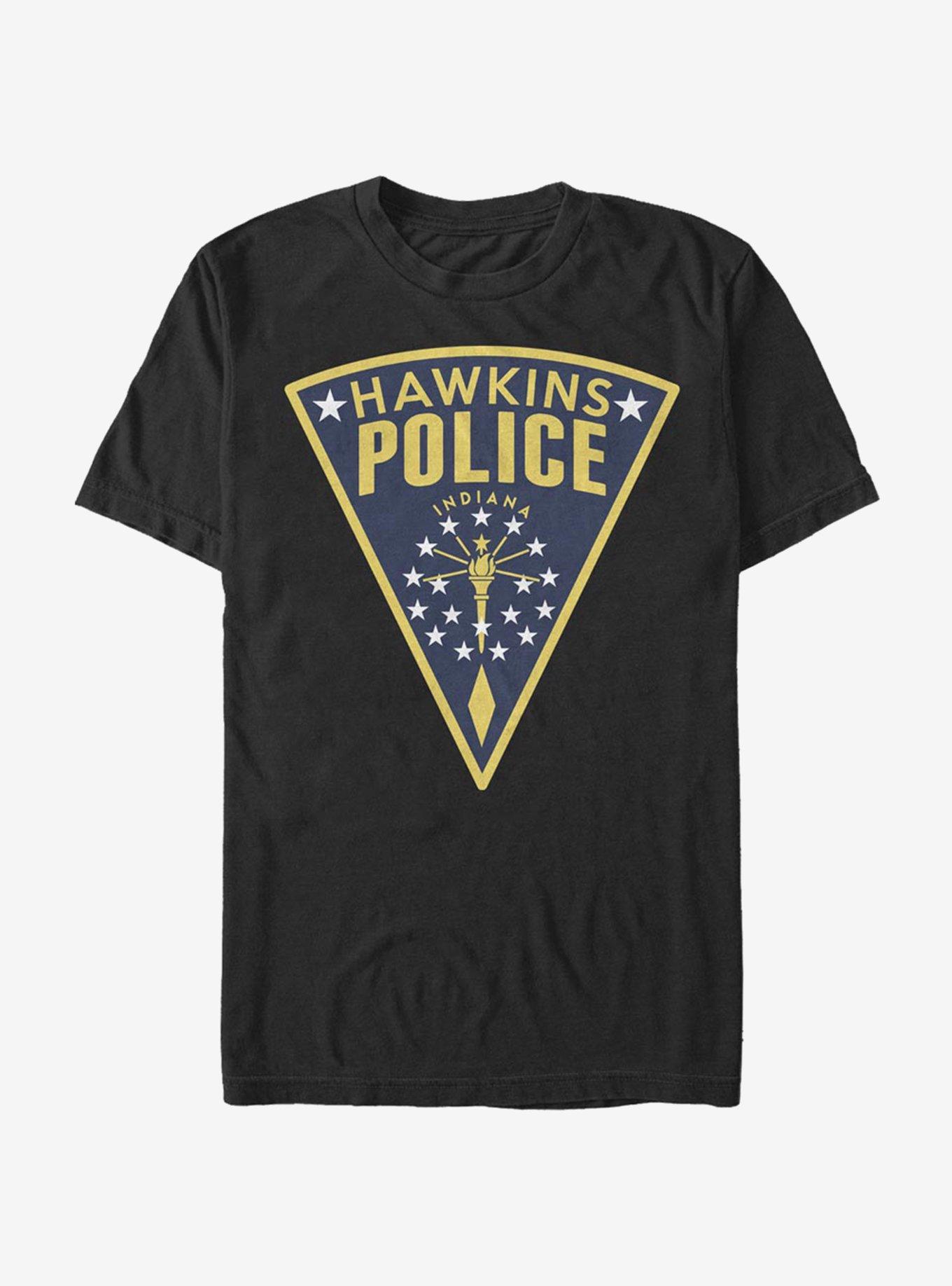Stranger Things Hawkins Police Seal T-Shirt, BLACK, hi-res