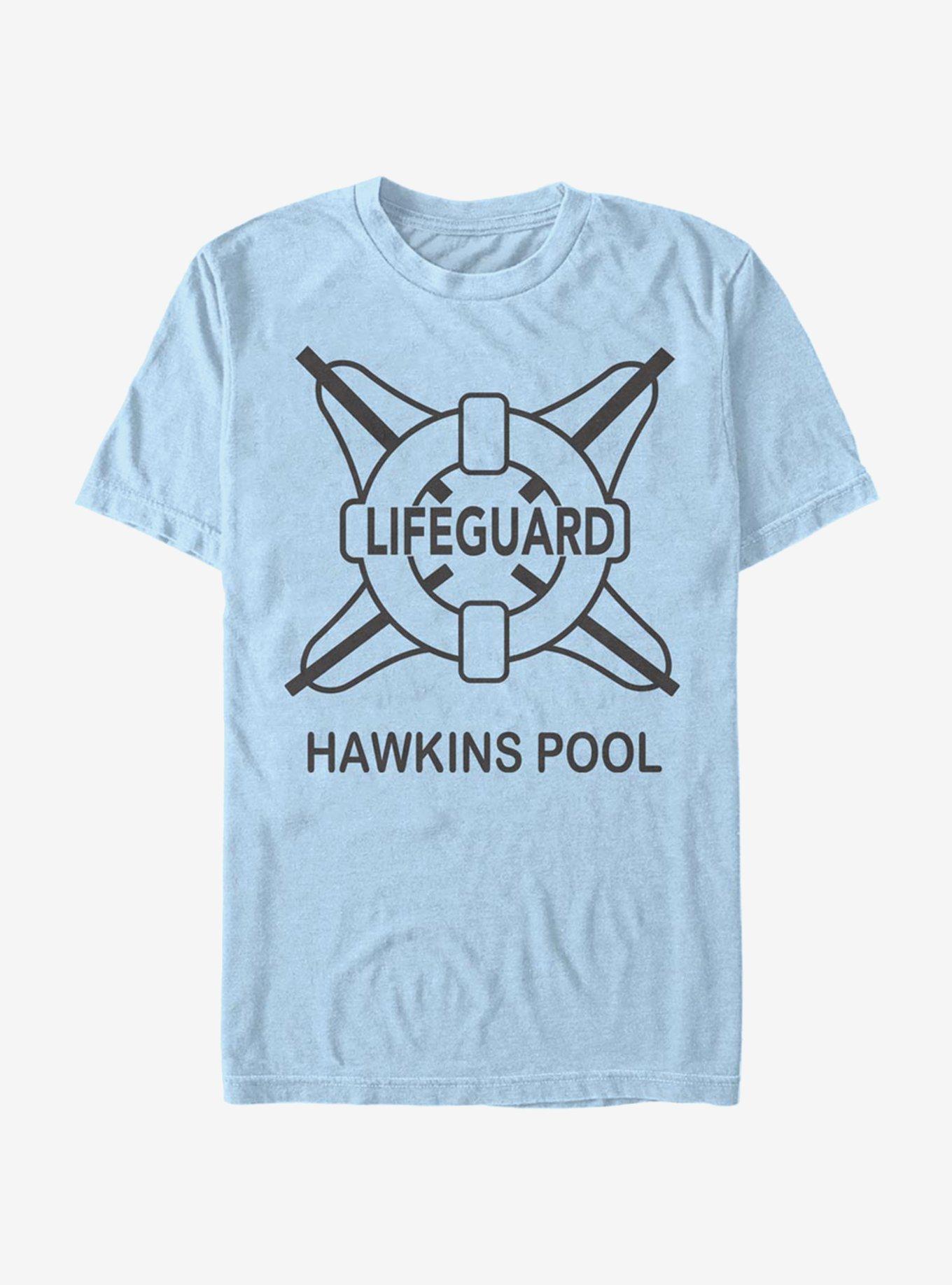 Stranger Things Hawkins Pool Lifeguard T-Shirt, LT BLUE, hi-res