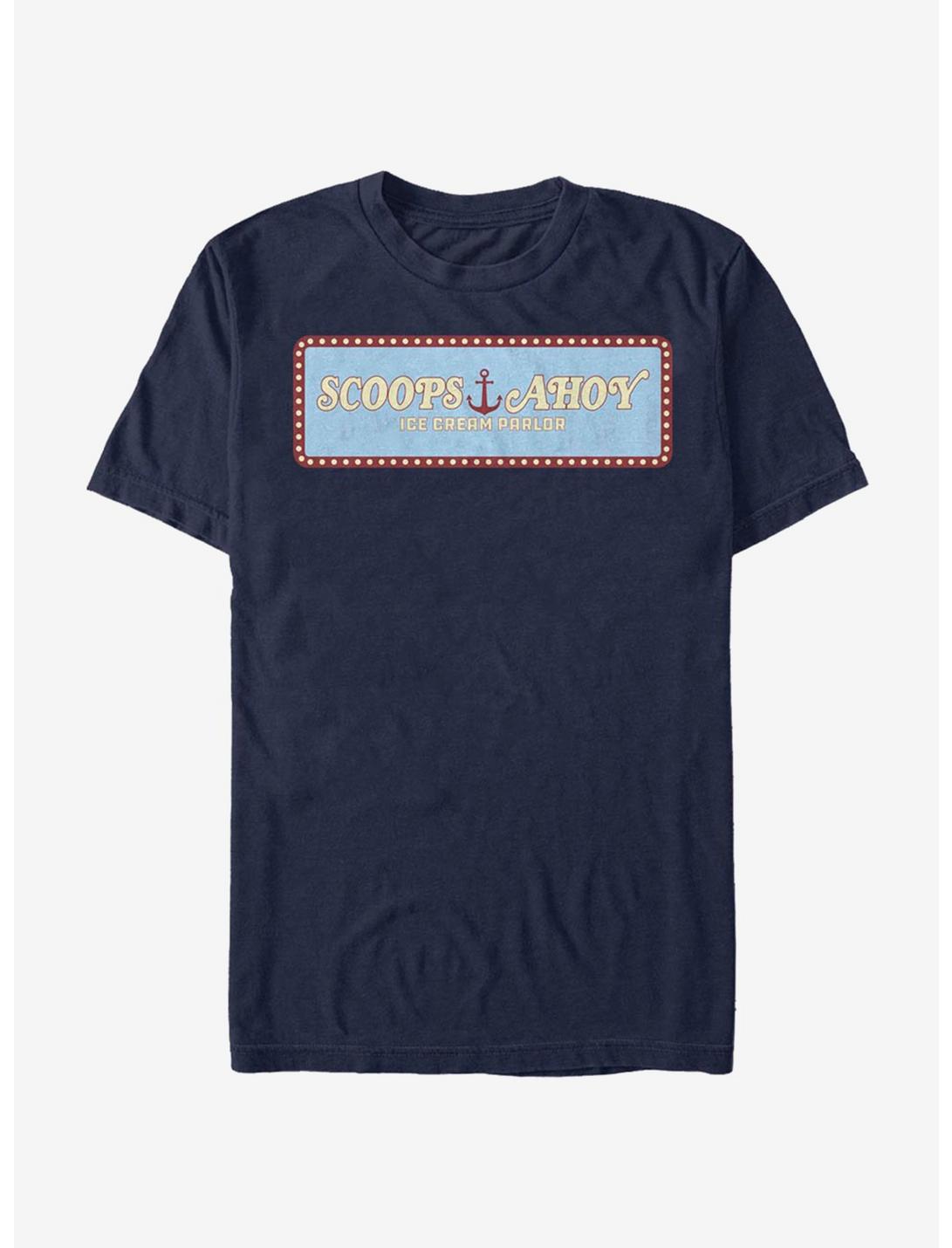 Stranger Things Scoops Ahoy Panel T-Shirt, NAVY, hi-res