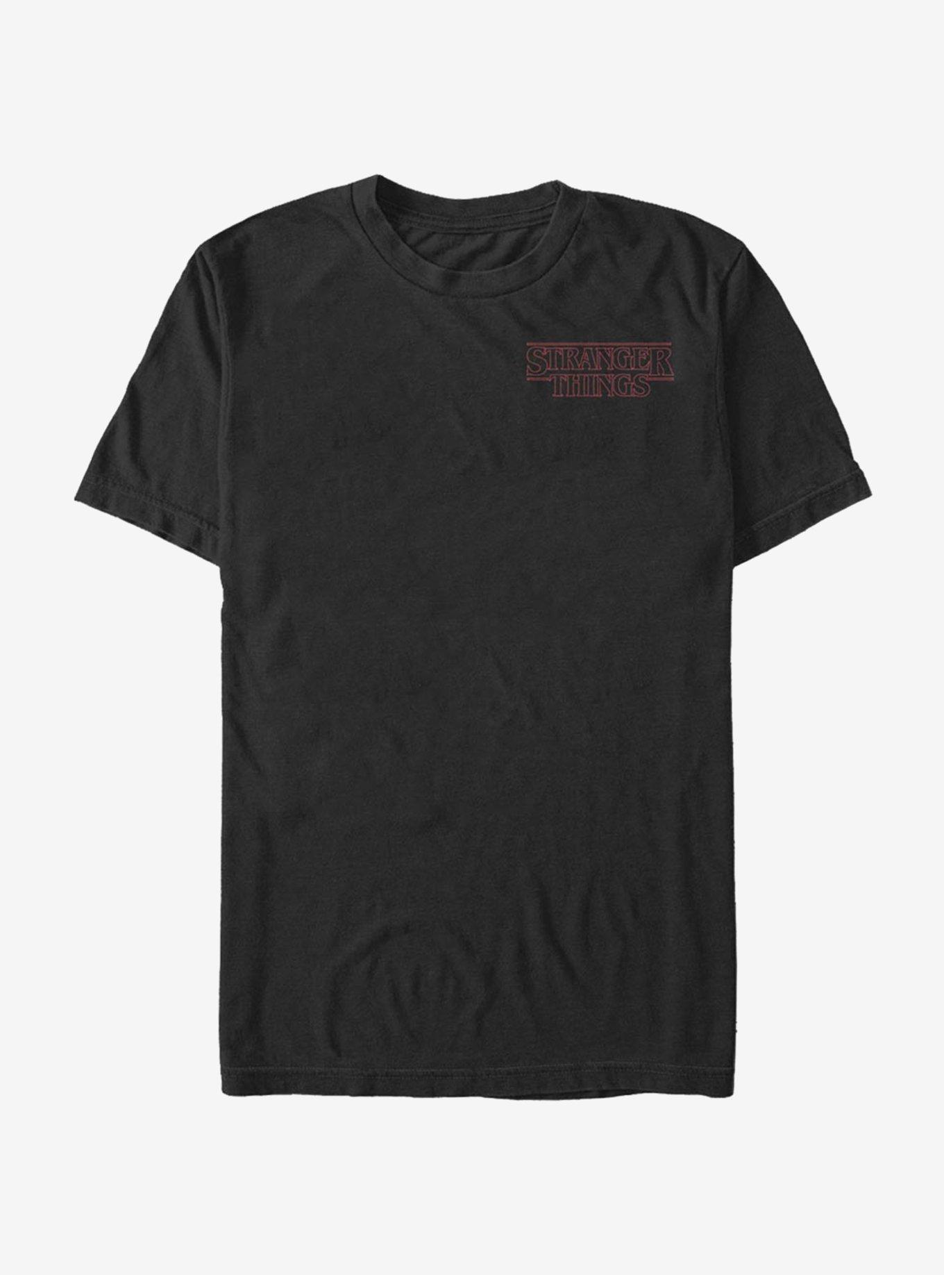 Stranger Things Stranger Red Outline Pocket T-Shirt, BLACK, hi-res