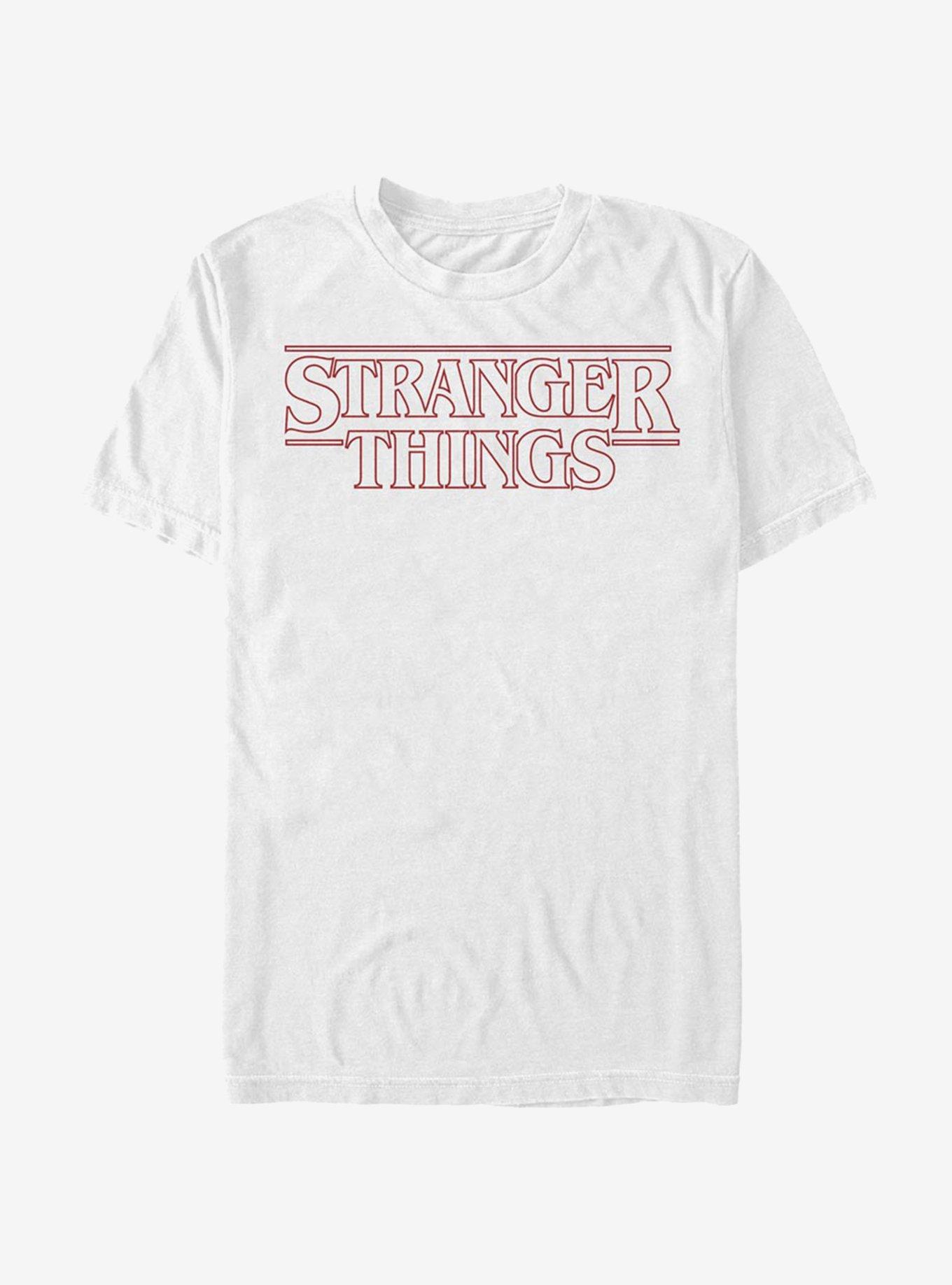 Stranger Things Stranger Red Outline Logo T-Shirt, WHITE, hi-res
