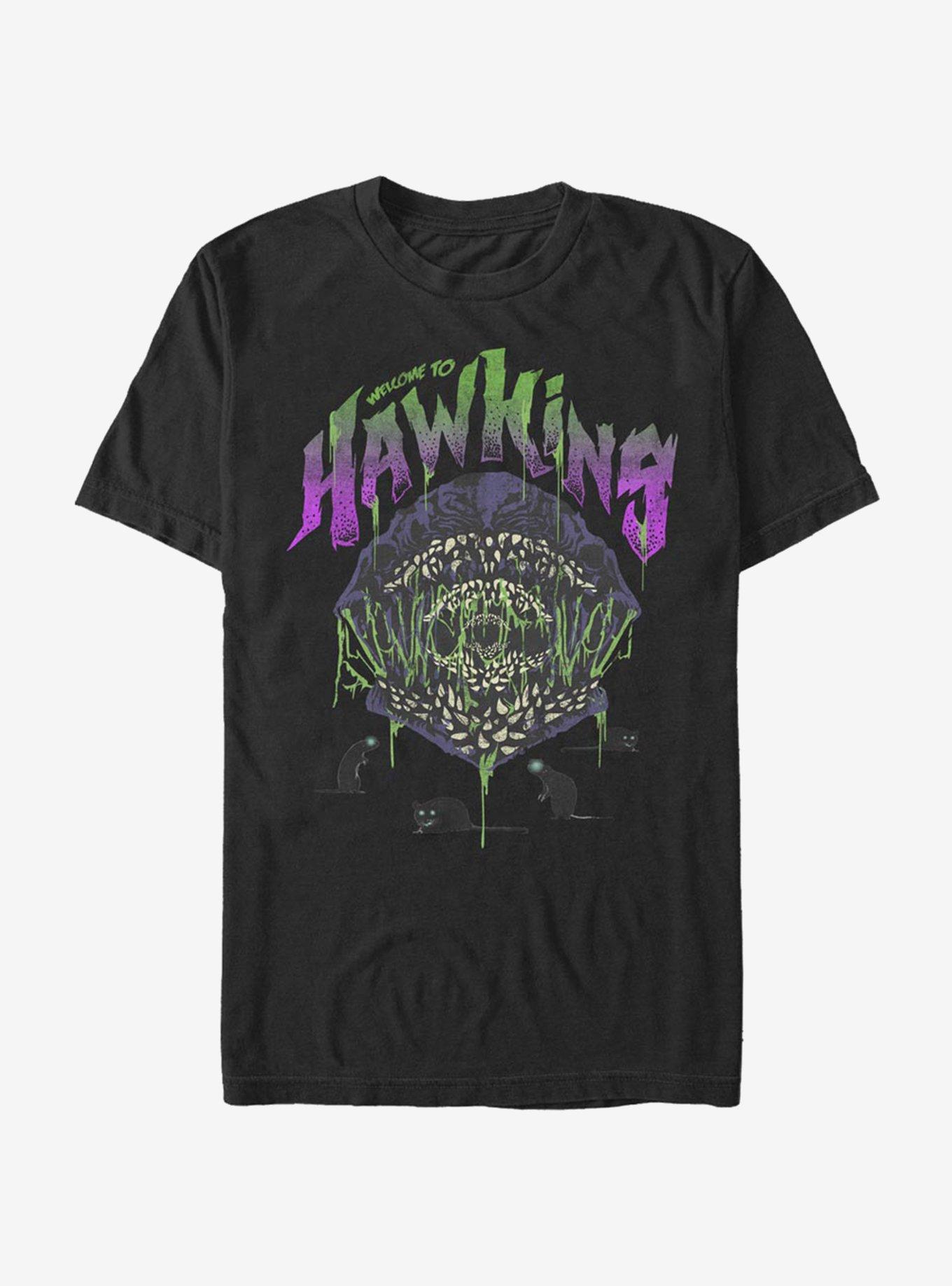 Stranger Things Welcome To Hawkins T-Shirt, BLACK, hi-res