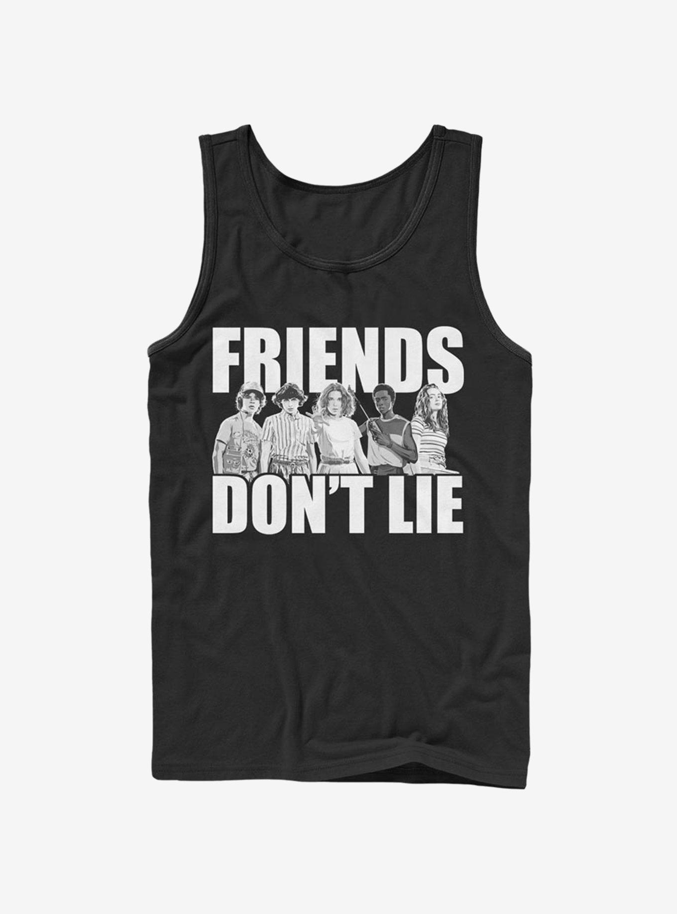 Stranger Things Cast Friends Don't Lie Tank, BLACK, hi-res