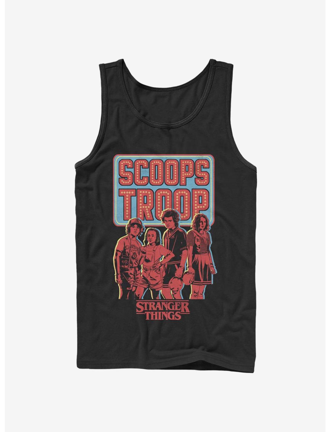 Stranger Things Scoops Troop In Red Tank Top, BLACK, hi-res
