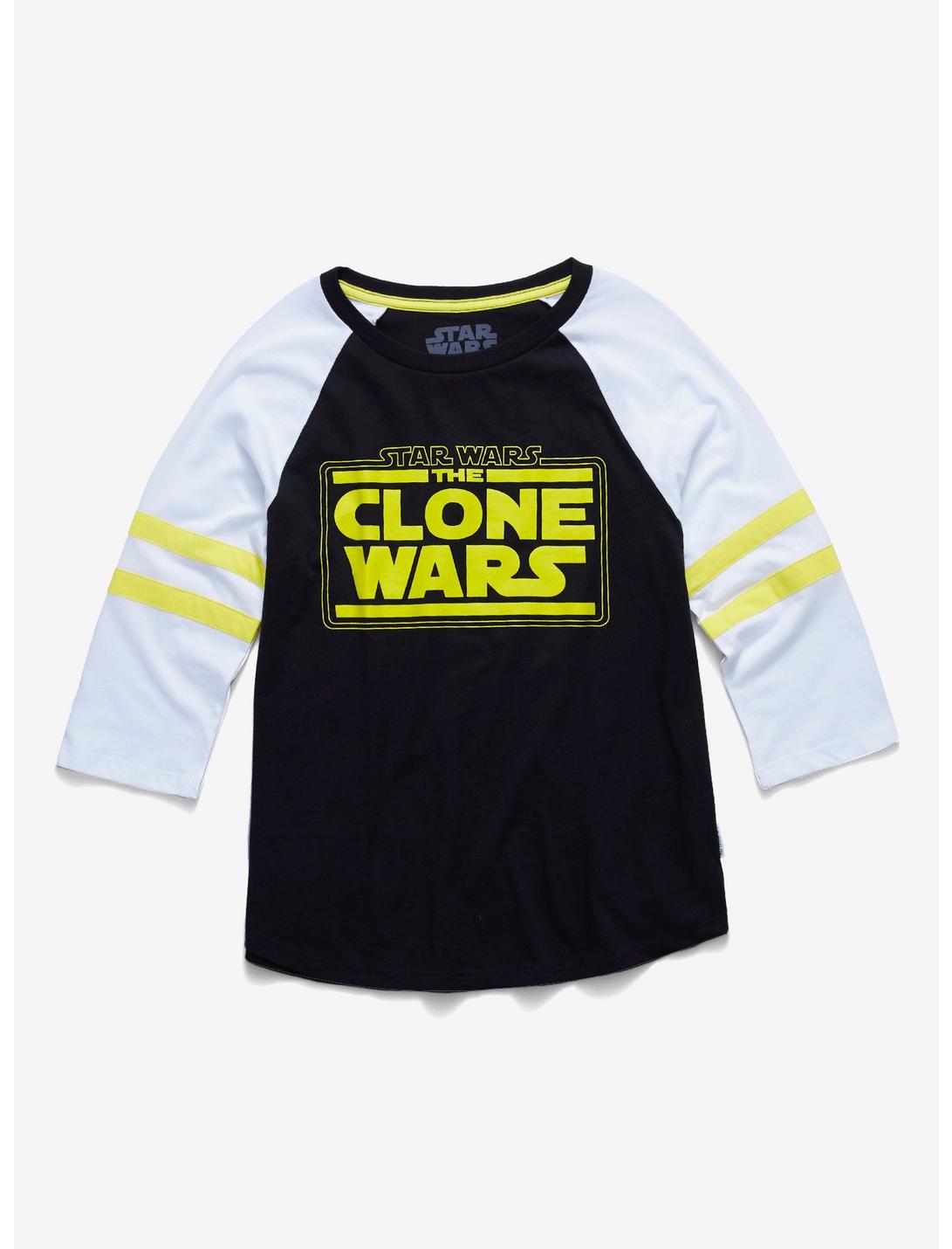Our Universe Star Wars: The Clone Wars Striped Sleeve Women's Raglan T-Shirt, MULTI, hi-res