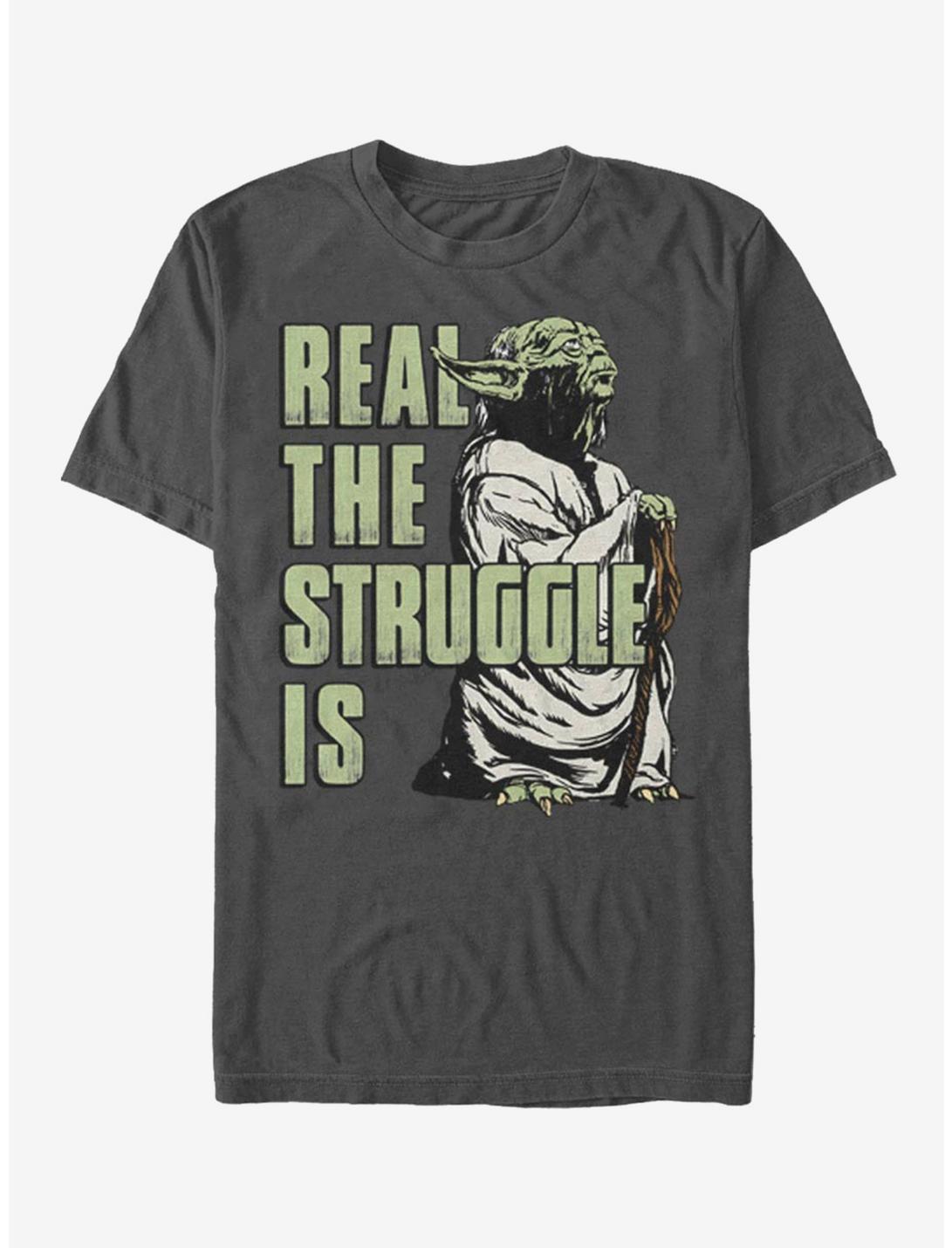 Star Wars Yoda Real Struggle T-Shirt, CHARCOAL, hi-res