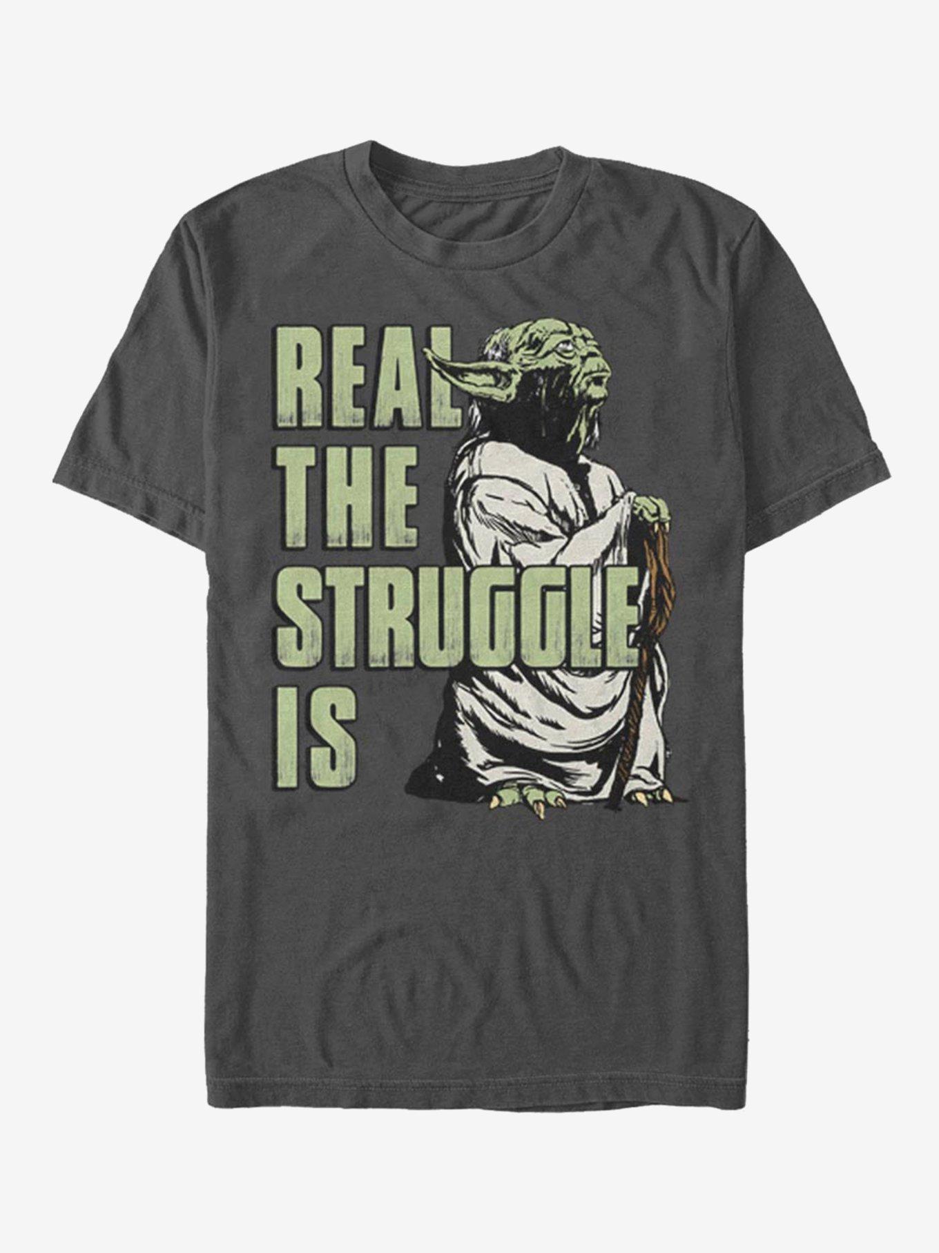 Star Wars Yoda Real Struggle T-Shirt, CHARCOAL, hi-res