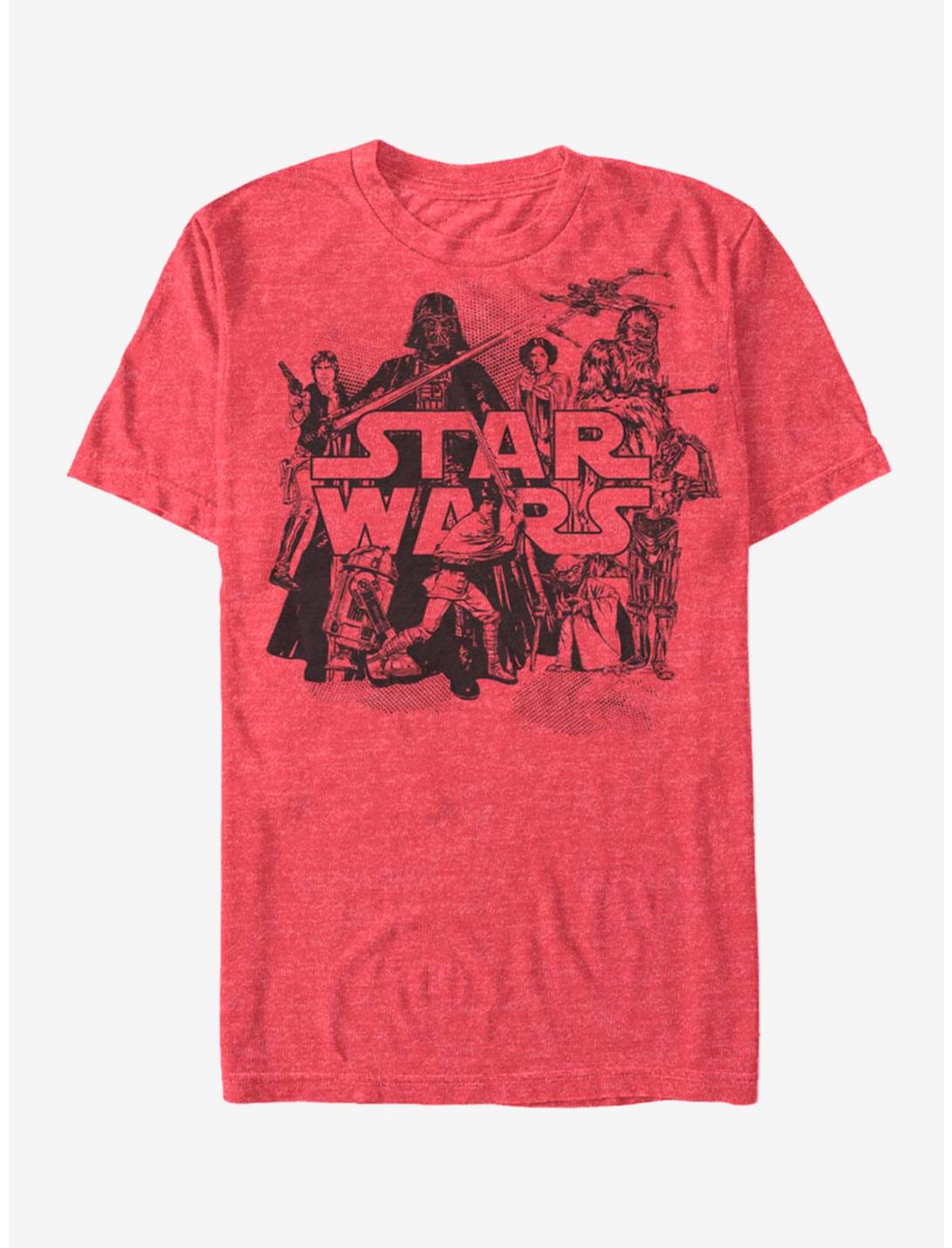 Star Wars Character Collage T-Shirt, RED HTR, hi-res