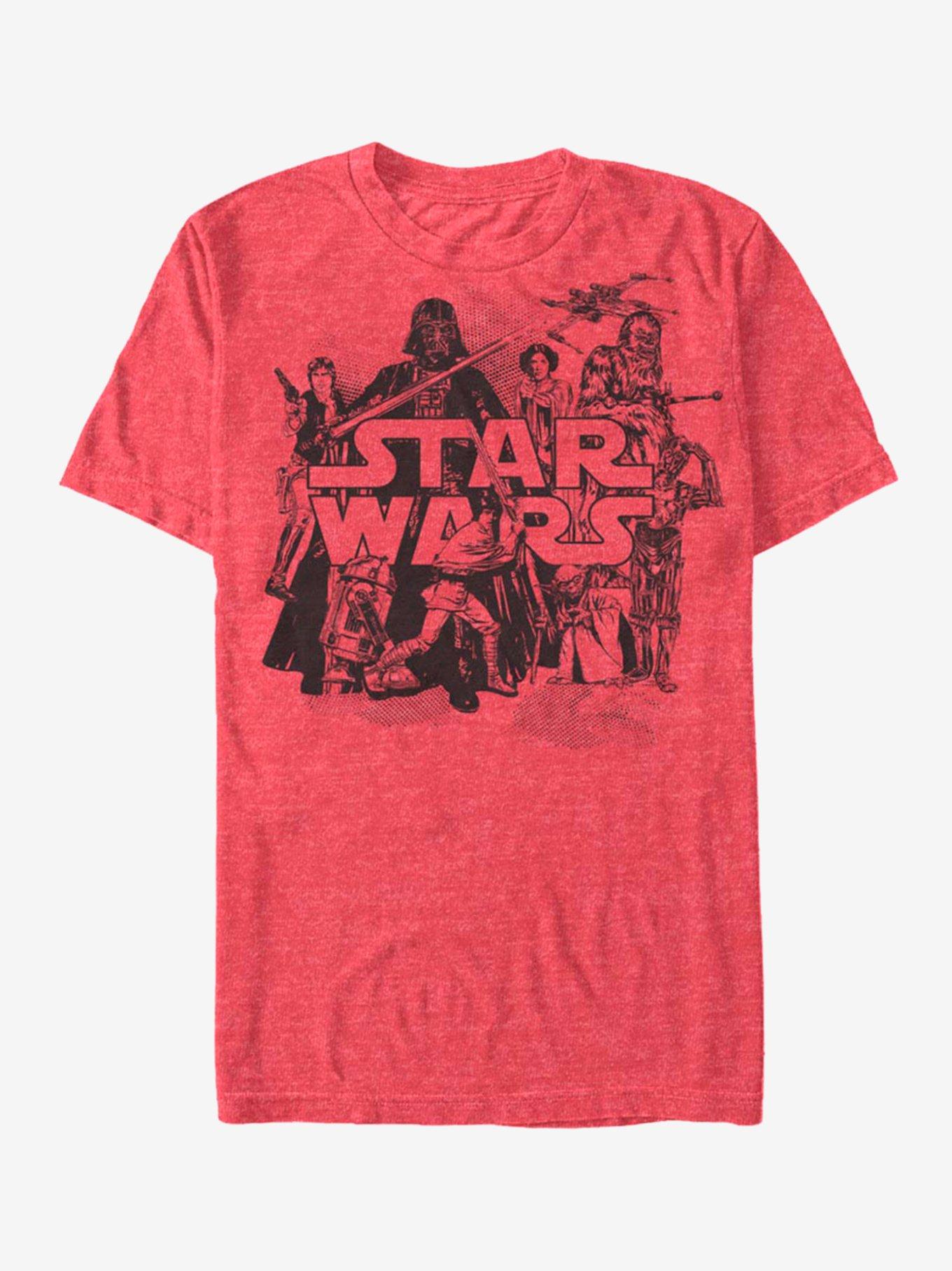 Star Wars Character Collage T-Shirt, RED HTR, hi-res