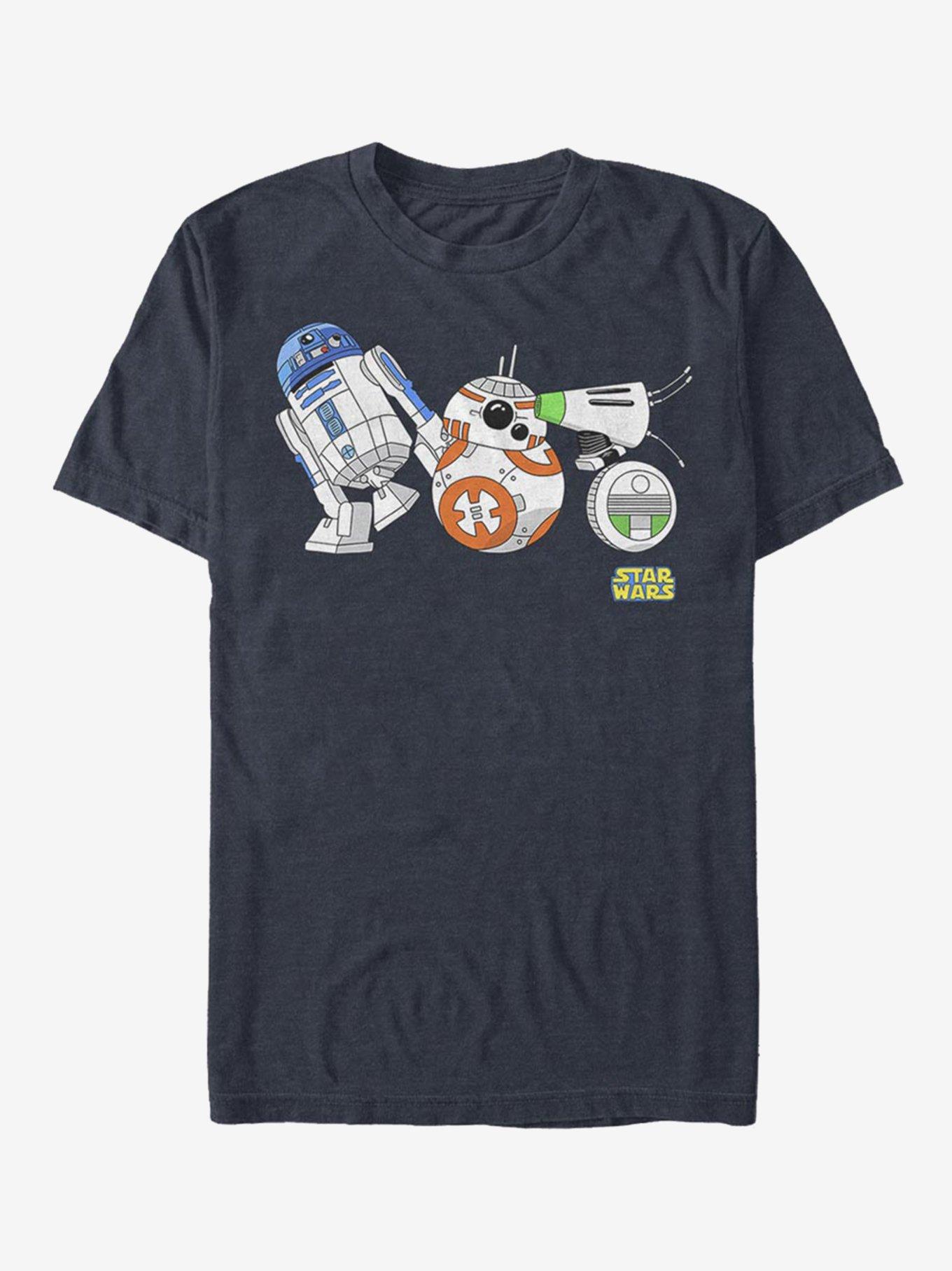 Star Wars Episode IX Rise of Skywalker Droid Lineup T-Shirt, NAVY HTR, hi-res