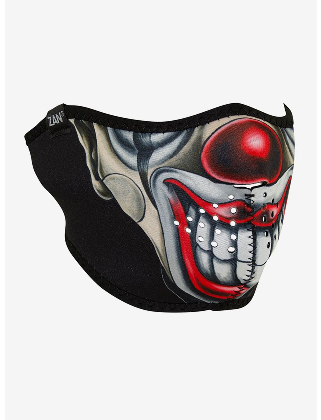 Scary Clown Half Face Mask With Holes, , hi-res