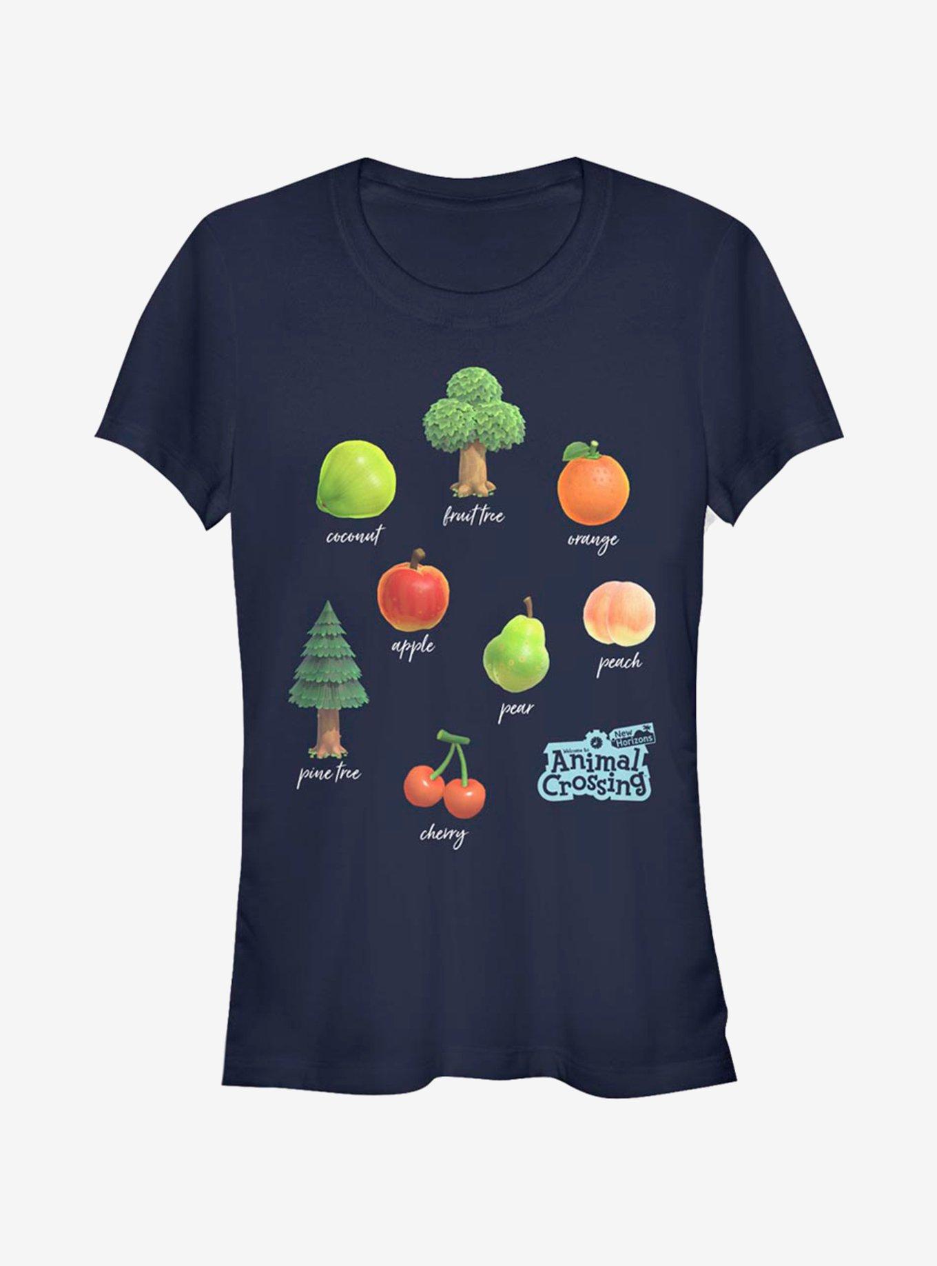 Nintendo Animal Crossing Fruits And Trees Girls T-Shirt, NAVY, hi-res