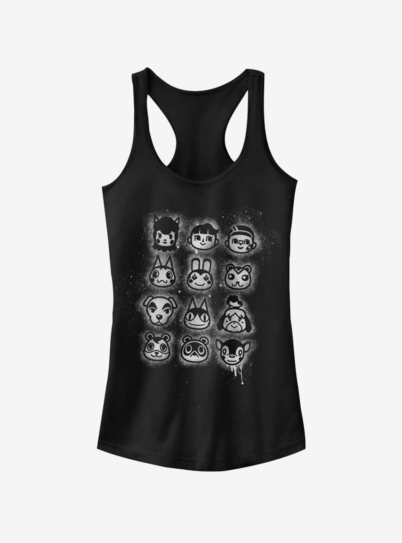 Animal Crossing Villager Stencil Girls Tank, BLACK, hi-res