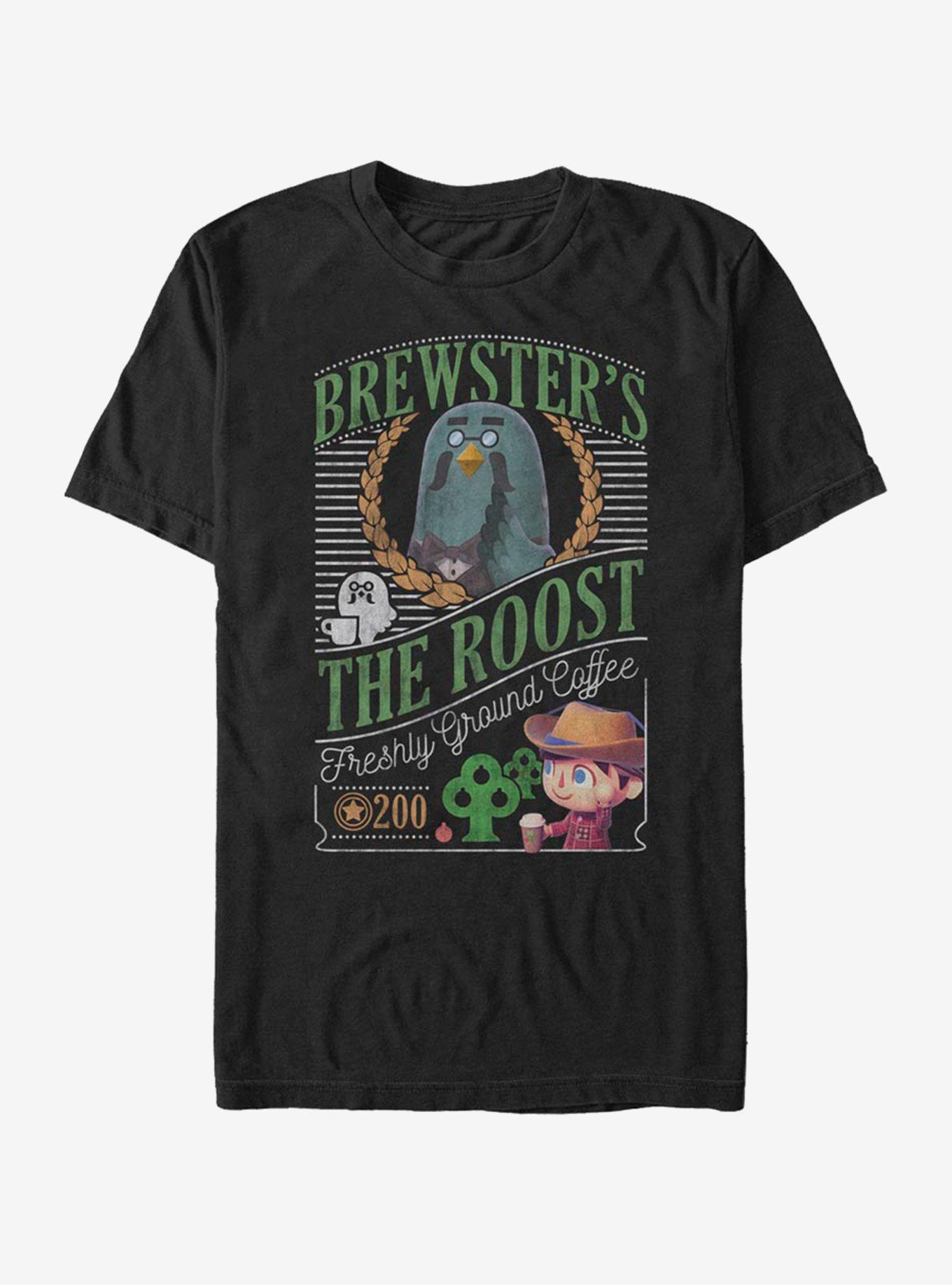 Animal Crossing Brewsters Cafe T-Shirt, BLACK, hi-res