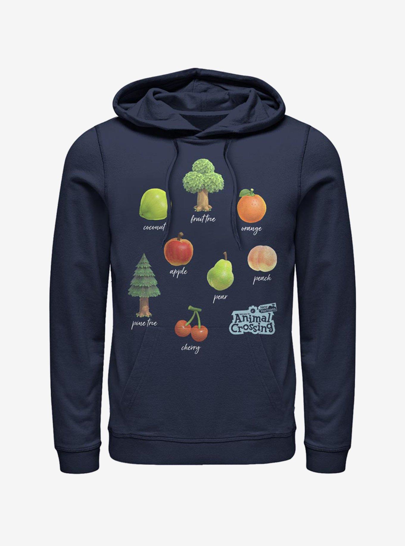 Animal Crossing Fruit and Trees Hoodie, NAVY, hi-res