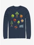 Animal Crossing Fruit and Trees Long-Sleeve T-Shirt, NAVY, hi-res
