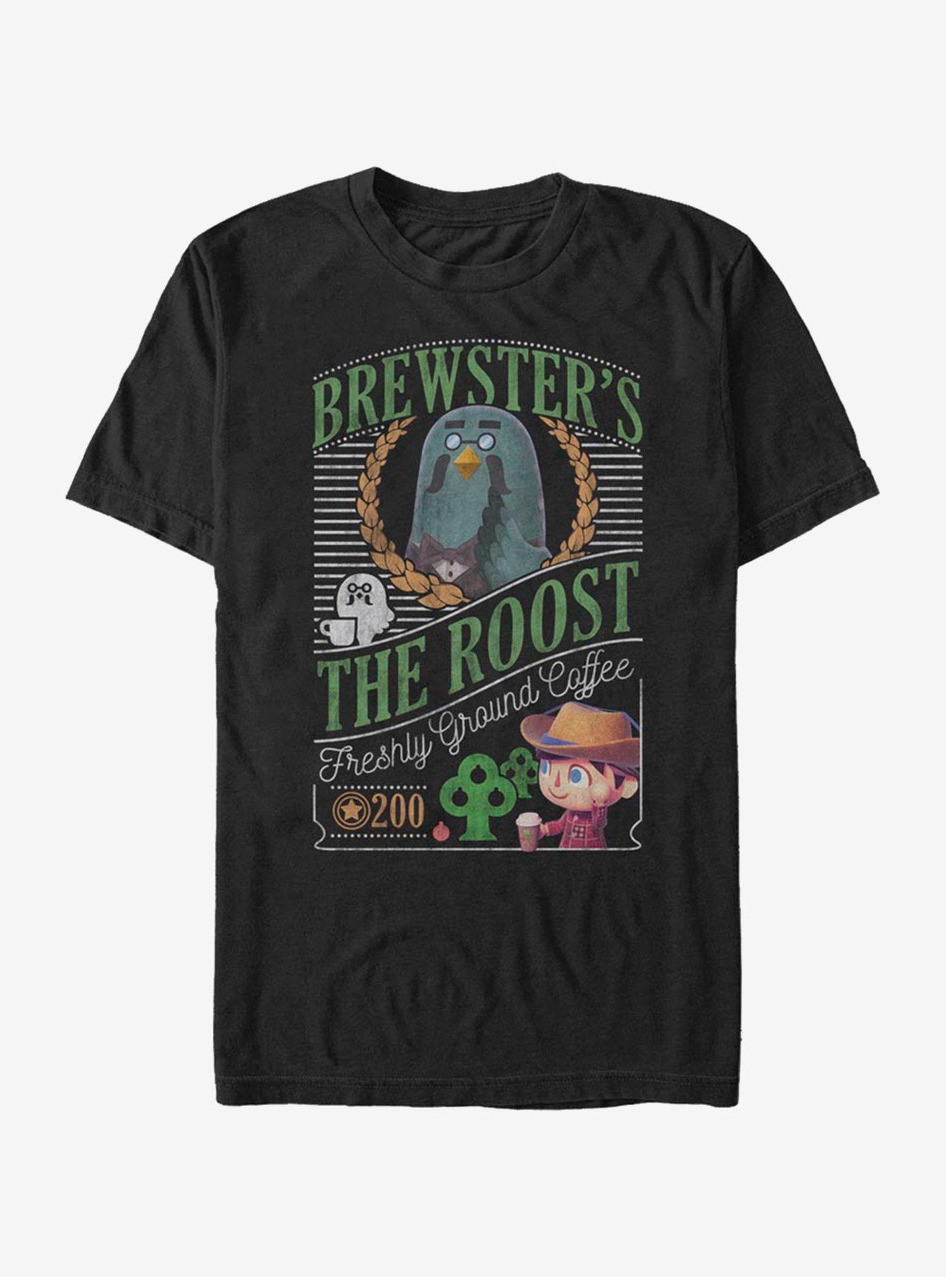 Animal Crossing Brewsters Cafe T-Shirt, BLACK, hi-res
