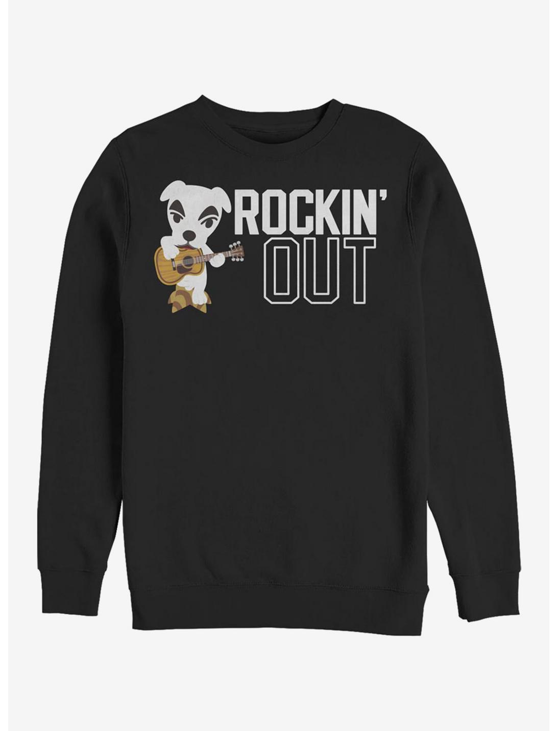 Animal Crossing Rockin Out Crewneck Sweatshirt , BLACK, hi-res