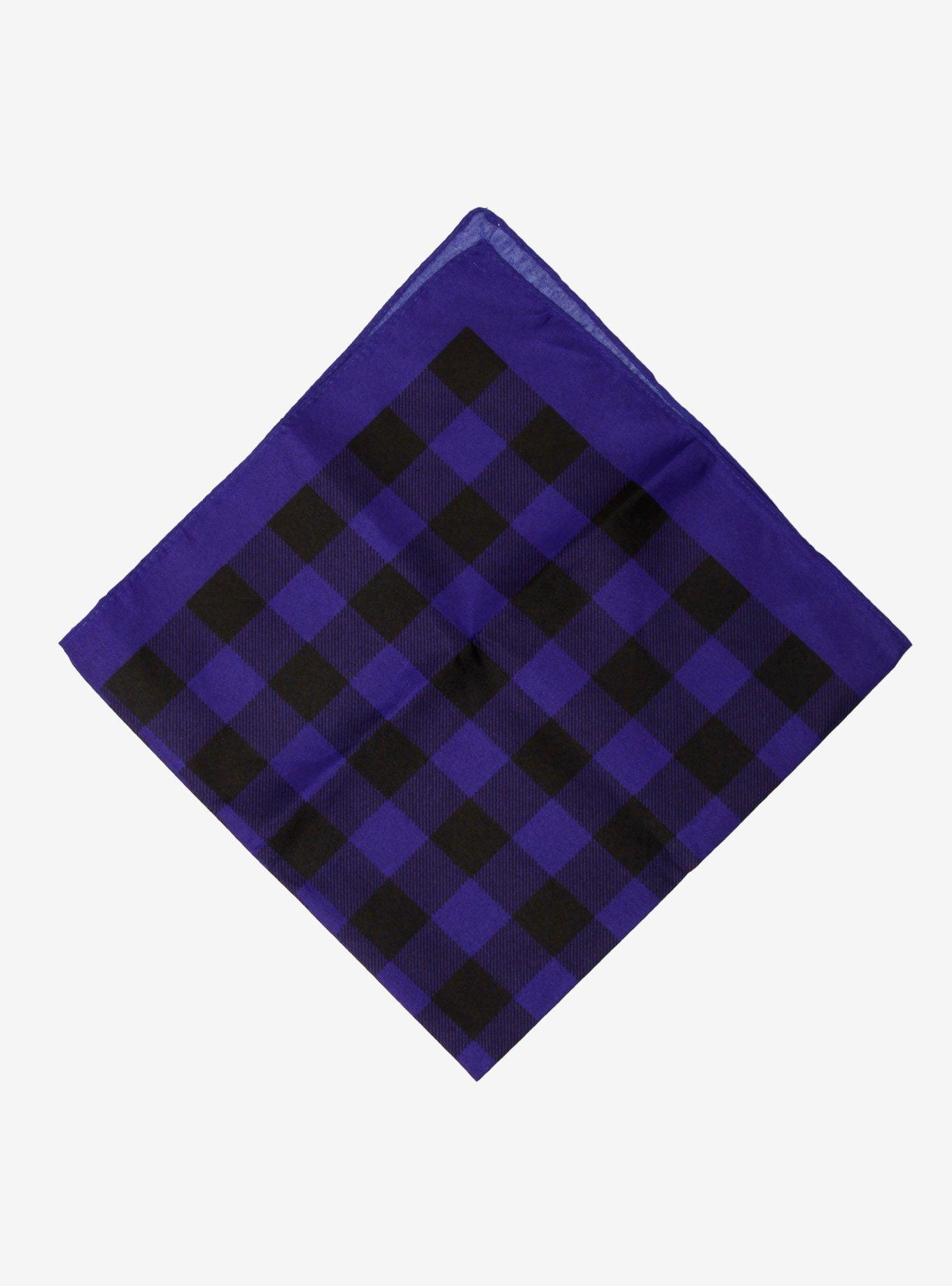 DO NOT APPROVE Black & Blue Buffalo Checkered Bandana, , hi-res
