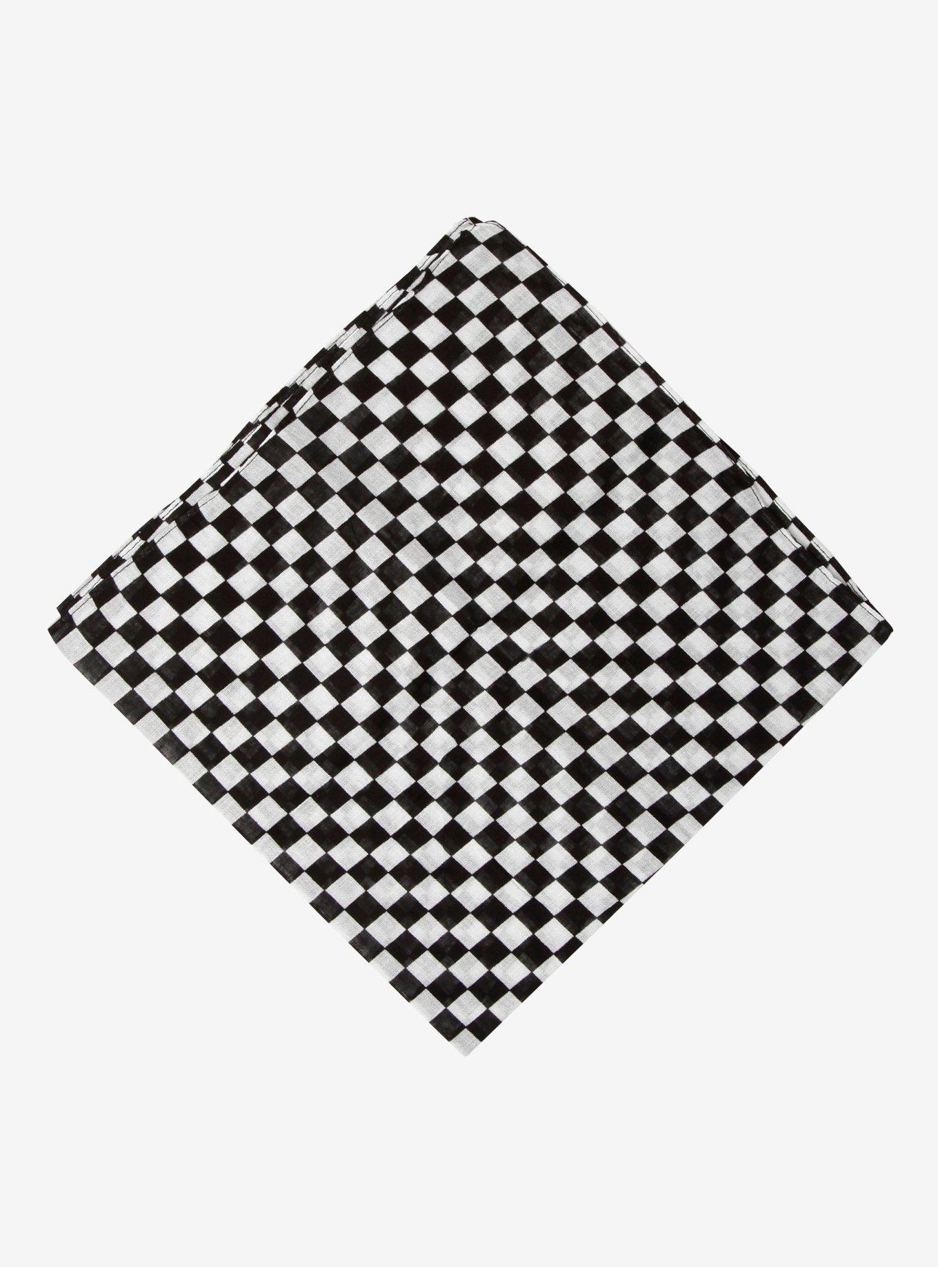 Black & White Checkered Bandana, , hi-res